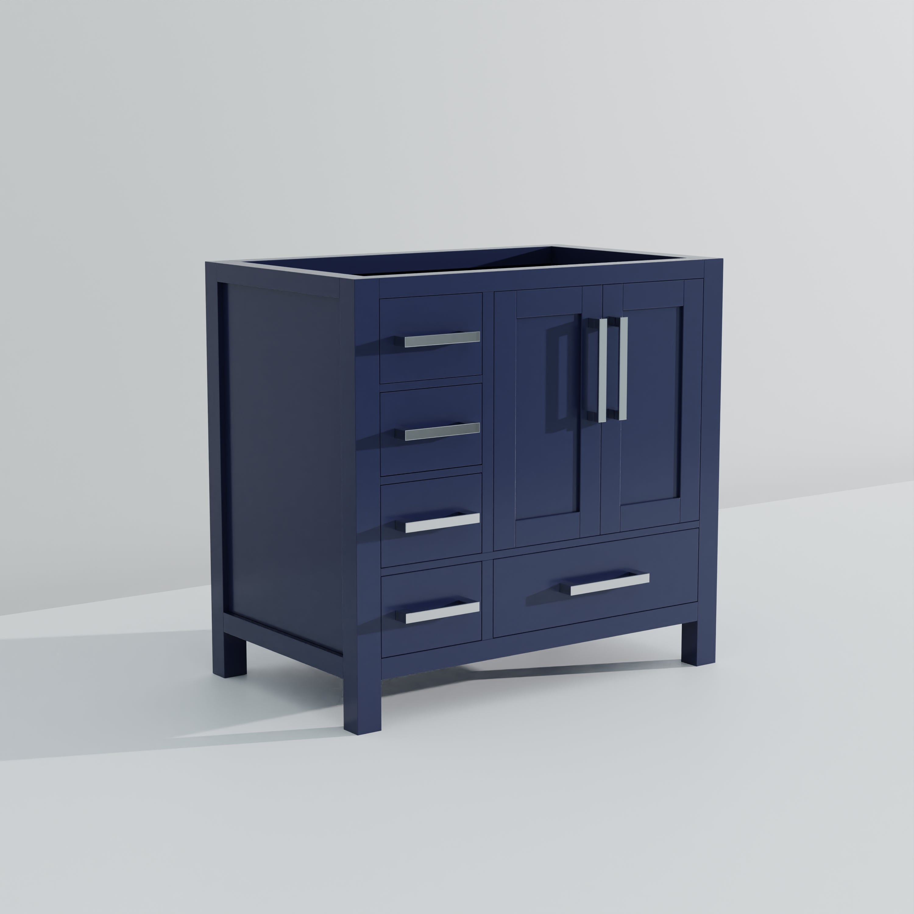Jacques 36 in. W x 22 in. D Right Offset Navy Blue Bath Vanity