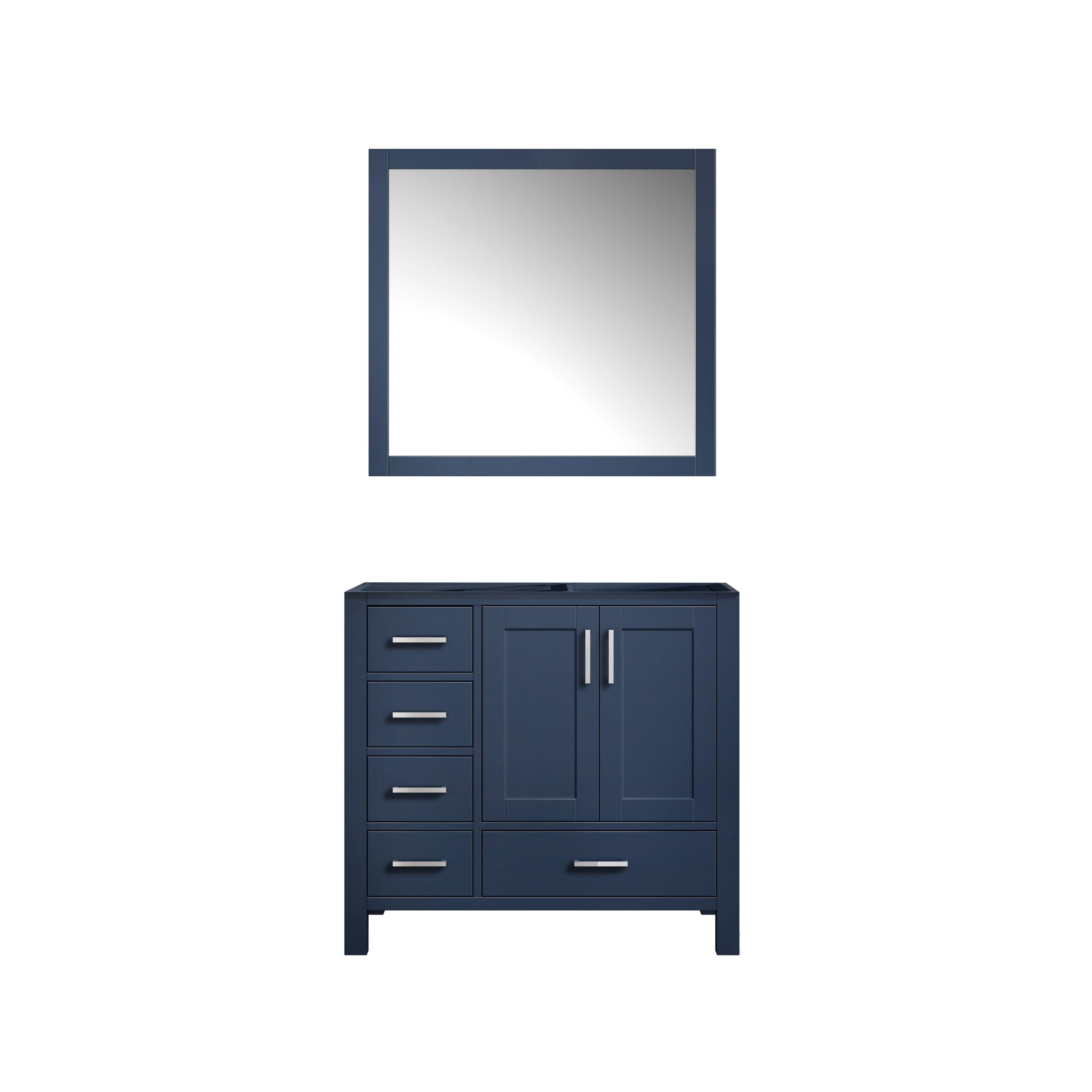 Jacques 36 in. W x 22 in. D Right Offset Navy Blue Bath Vanity