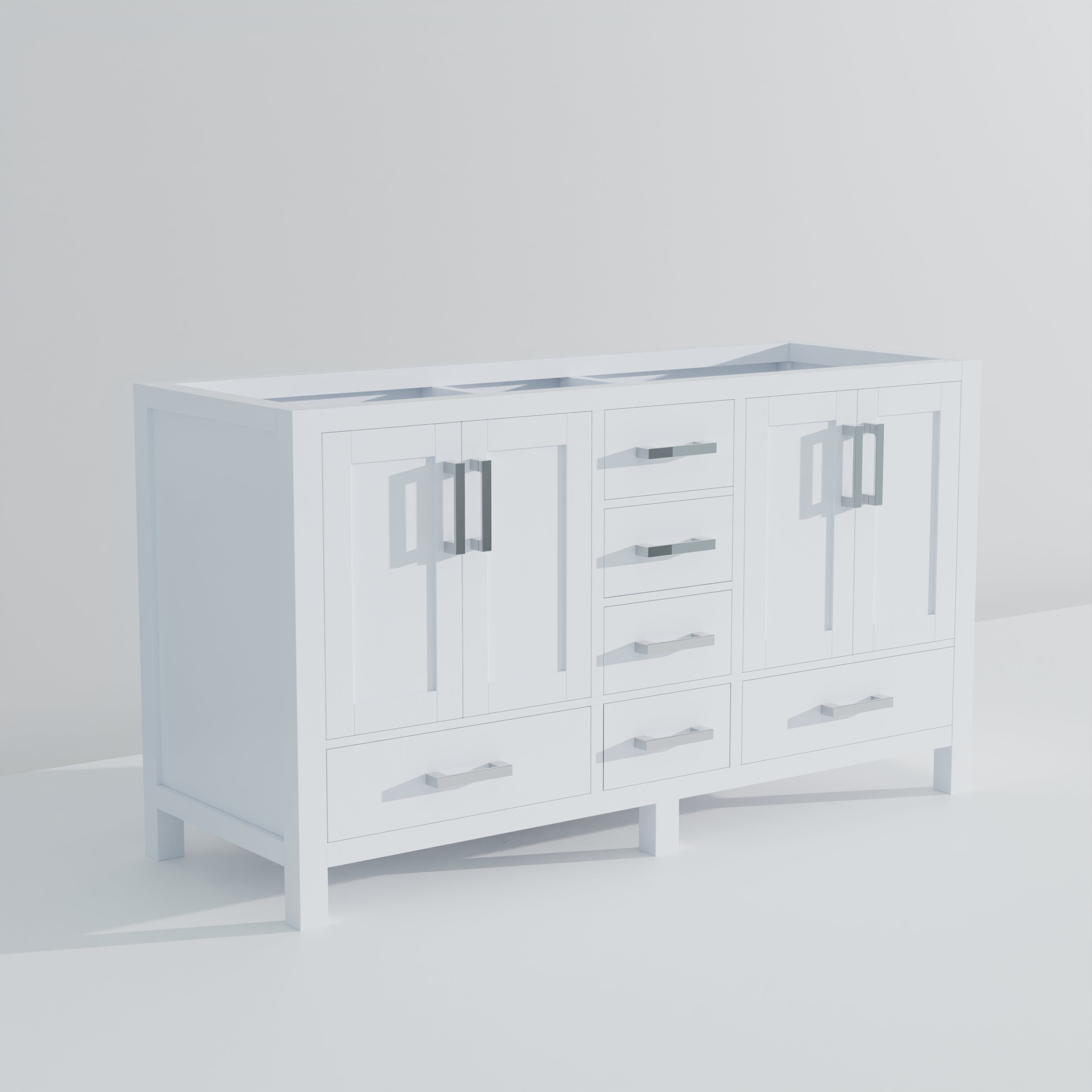 Jacques 60 in. W x 22 in. D White Double Bath Vanity