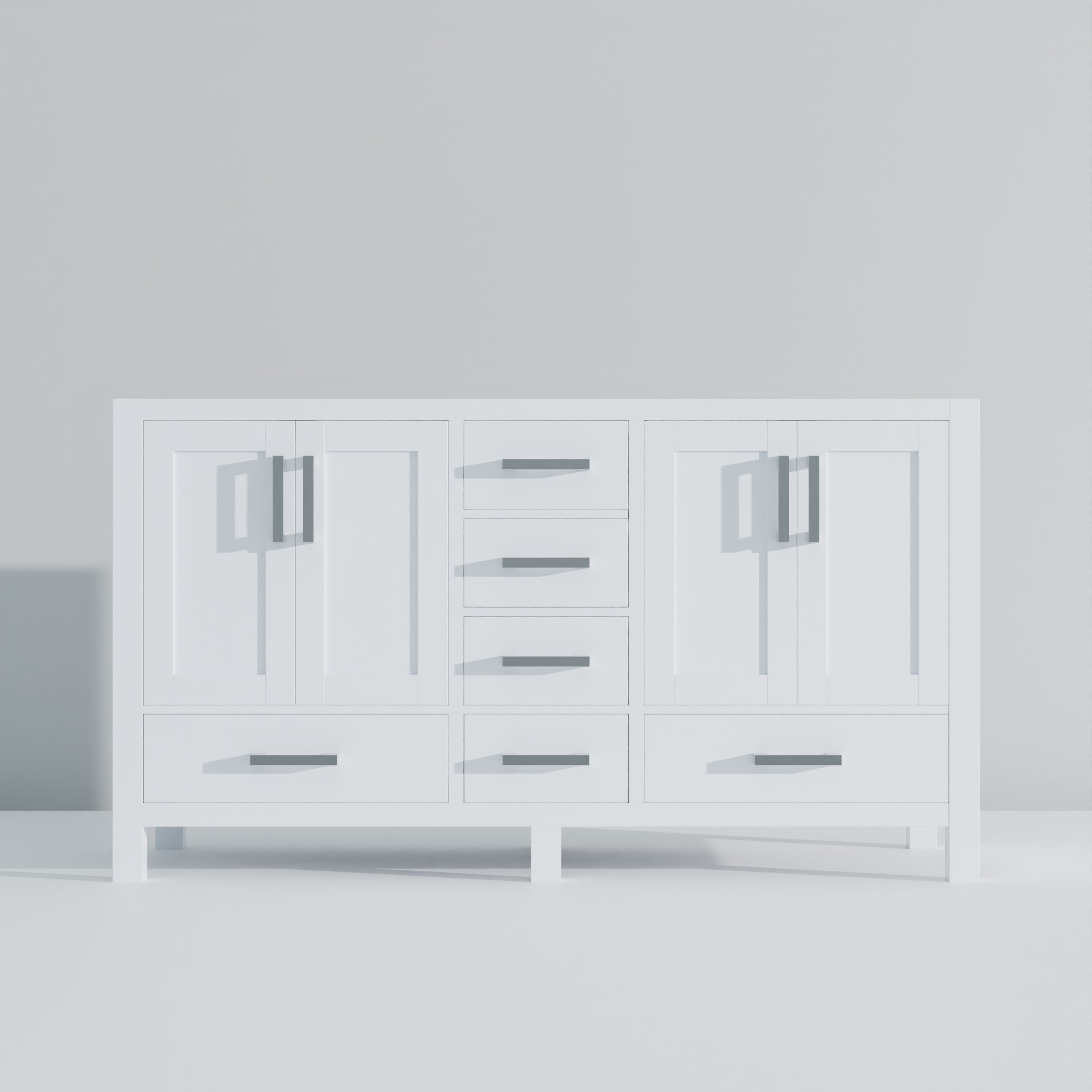 Jacques 60 in. W x 22 in. D White Double Bath Vanity