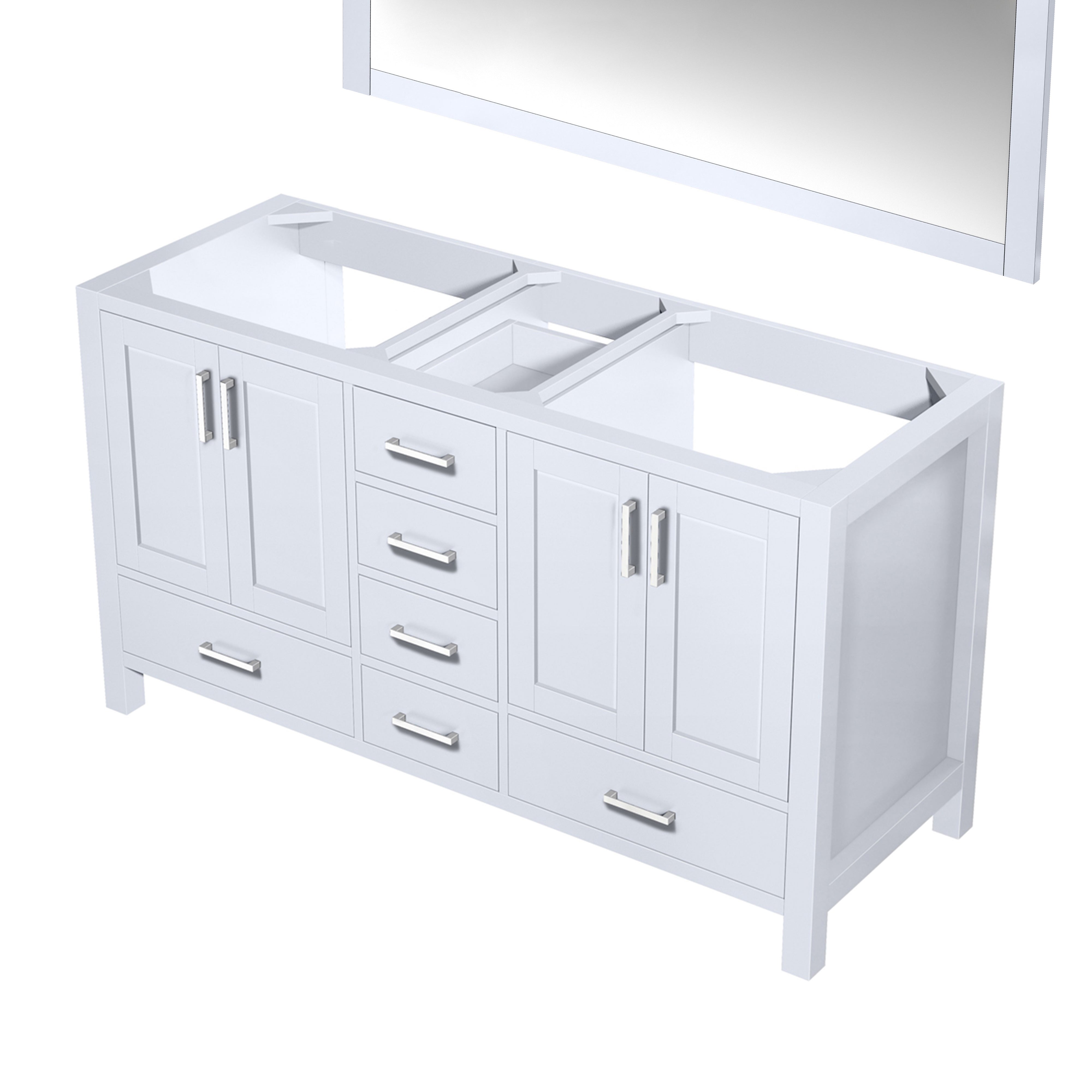 Jacques 60 in. W x 22 in. D White Double Bath Vanity