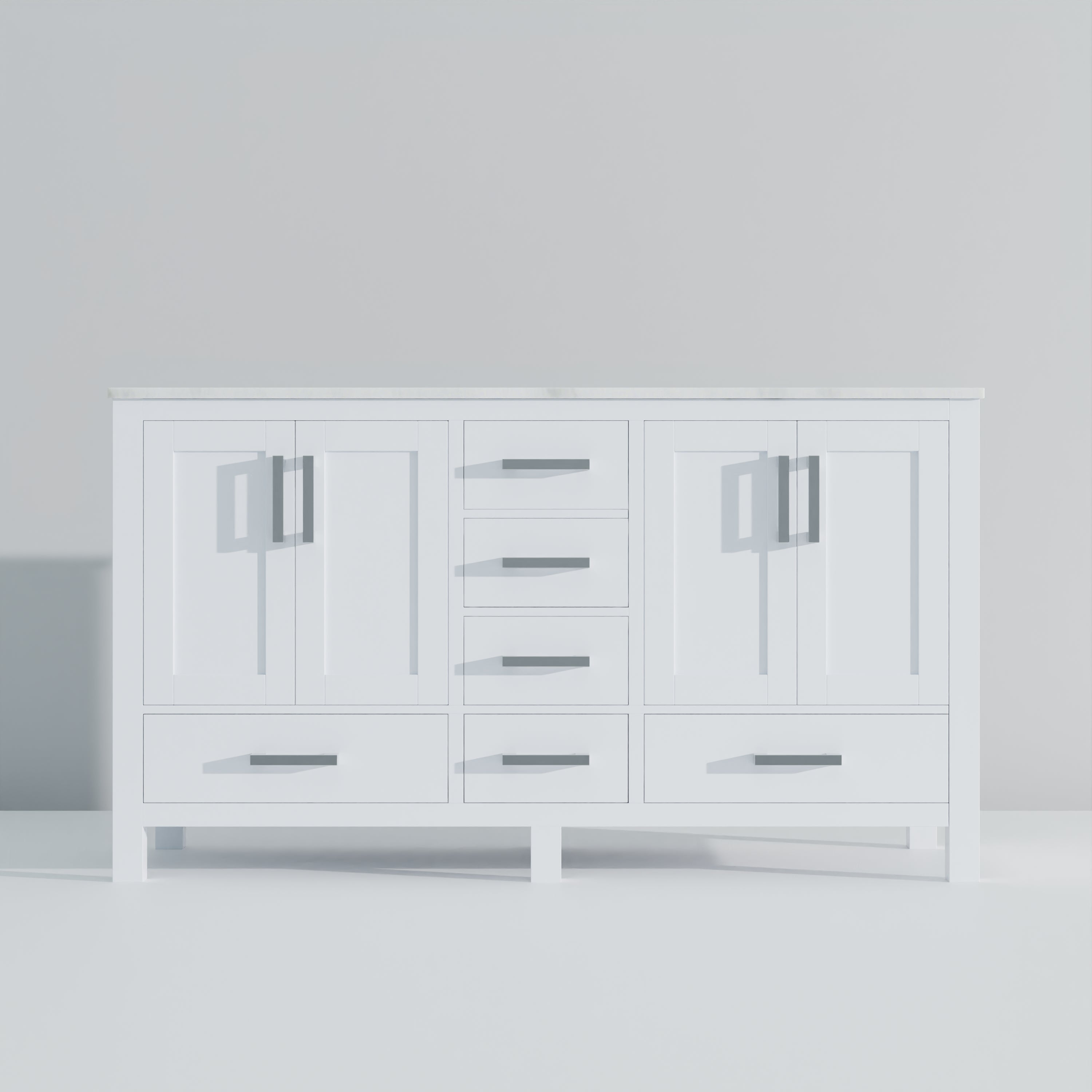 Jacques 60 in. W x 22 in. D White Double Bath Vanity