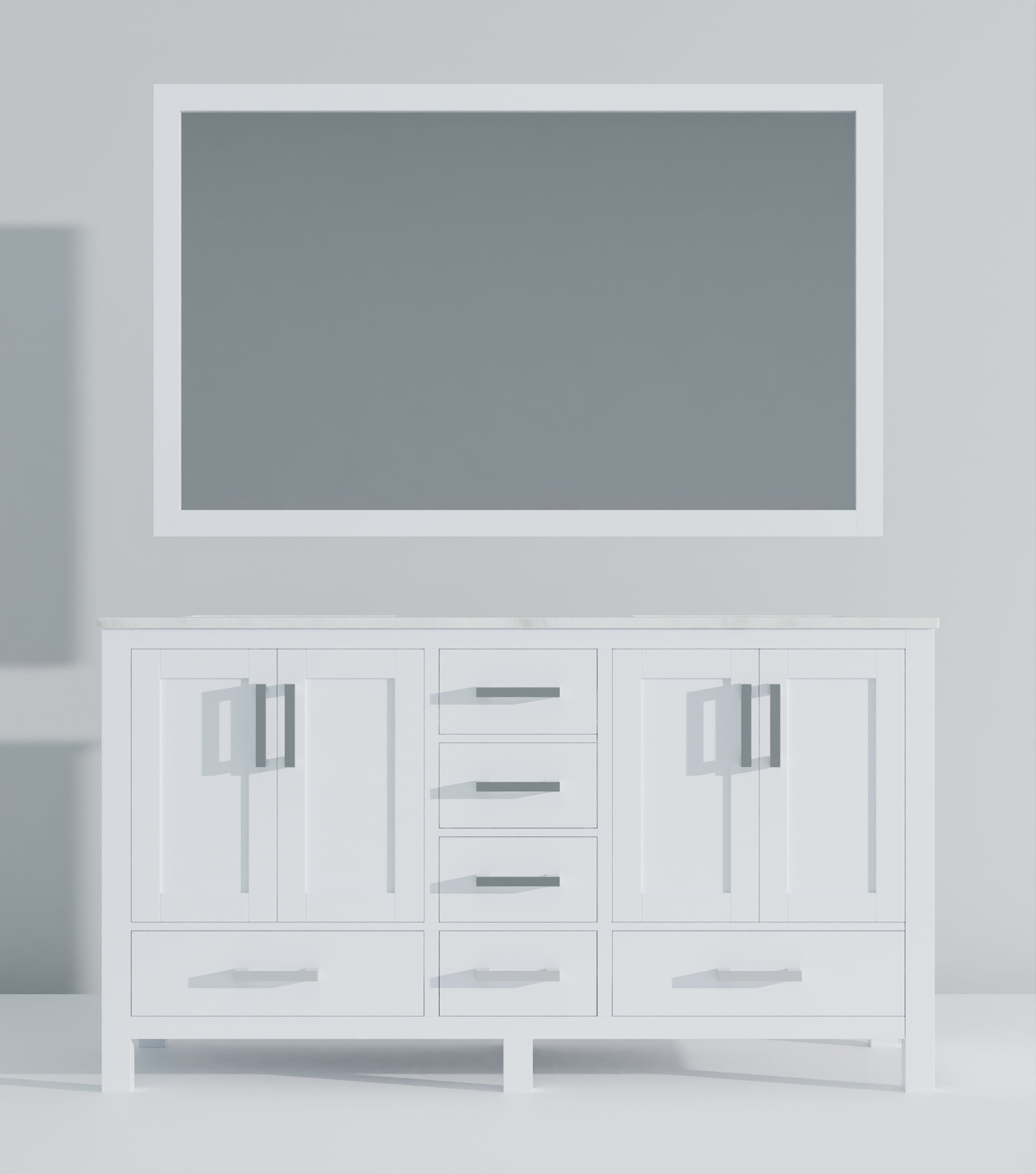 Jacques 60 in. W x 22 in. D White Double Bath Vanity