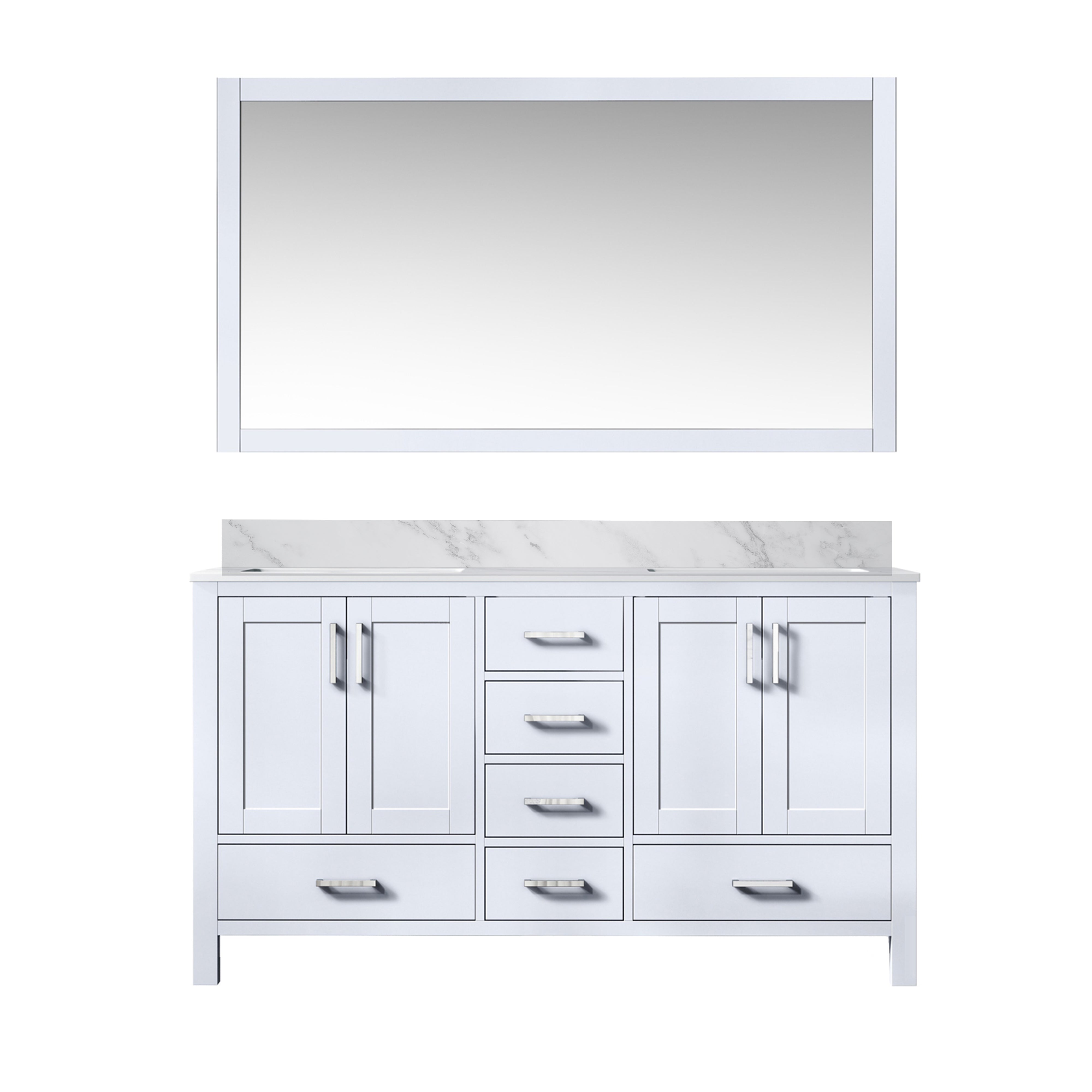 Jacques 60 in. W x 22 in. D White Double Bath Vanity