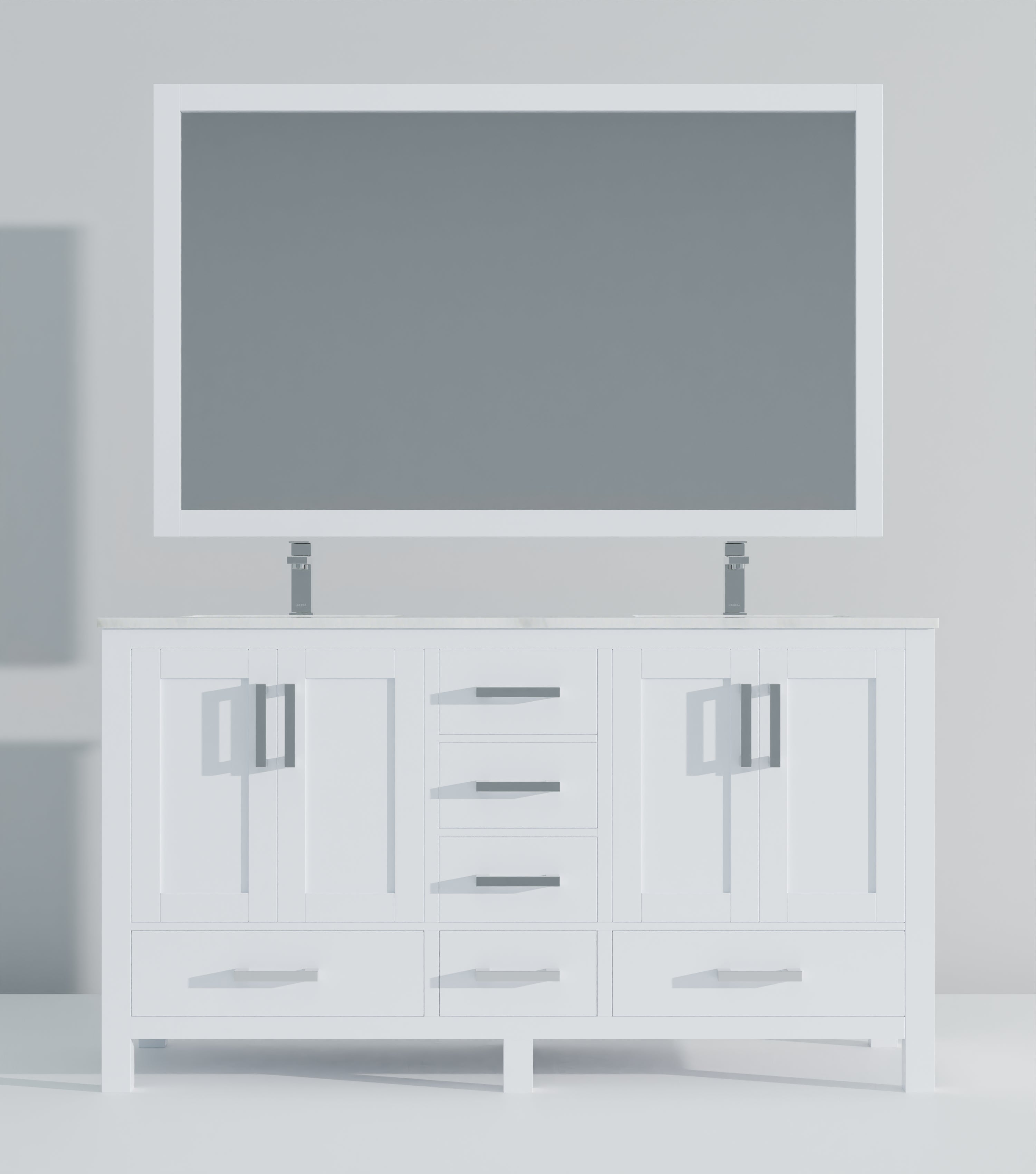 Jacques 60 in. W x 22 in. D White Double Bath Vanity