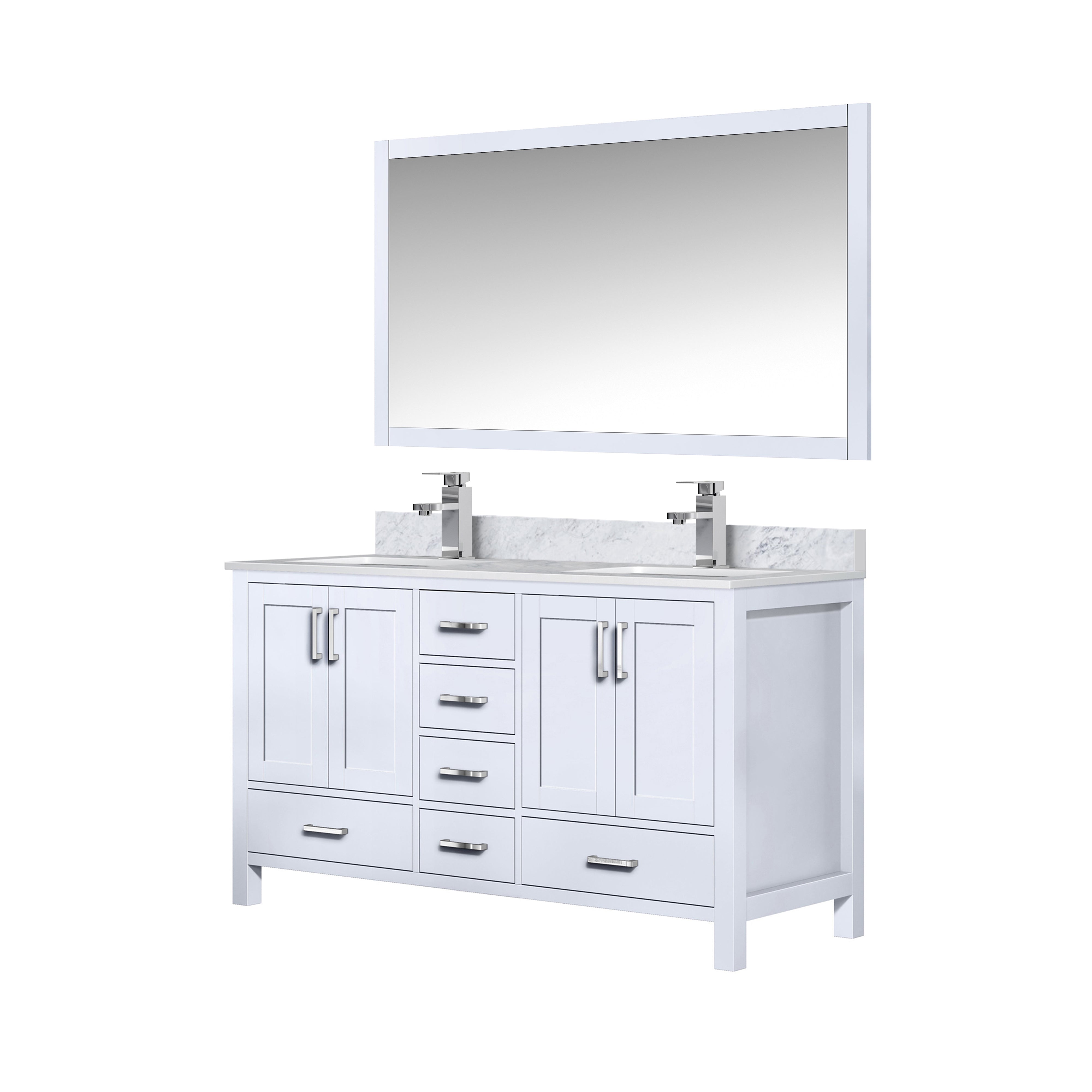 Jacques 60 in. W x 22 in. D White Double Bath Vanity