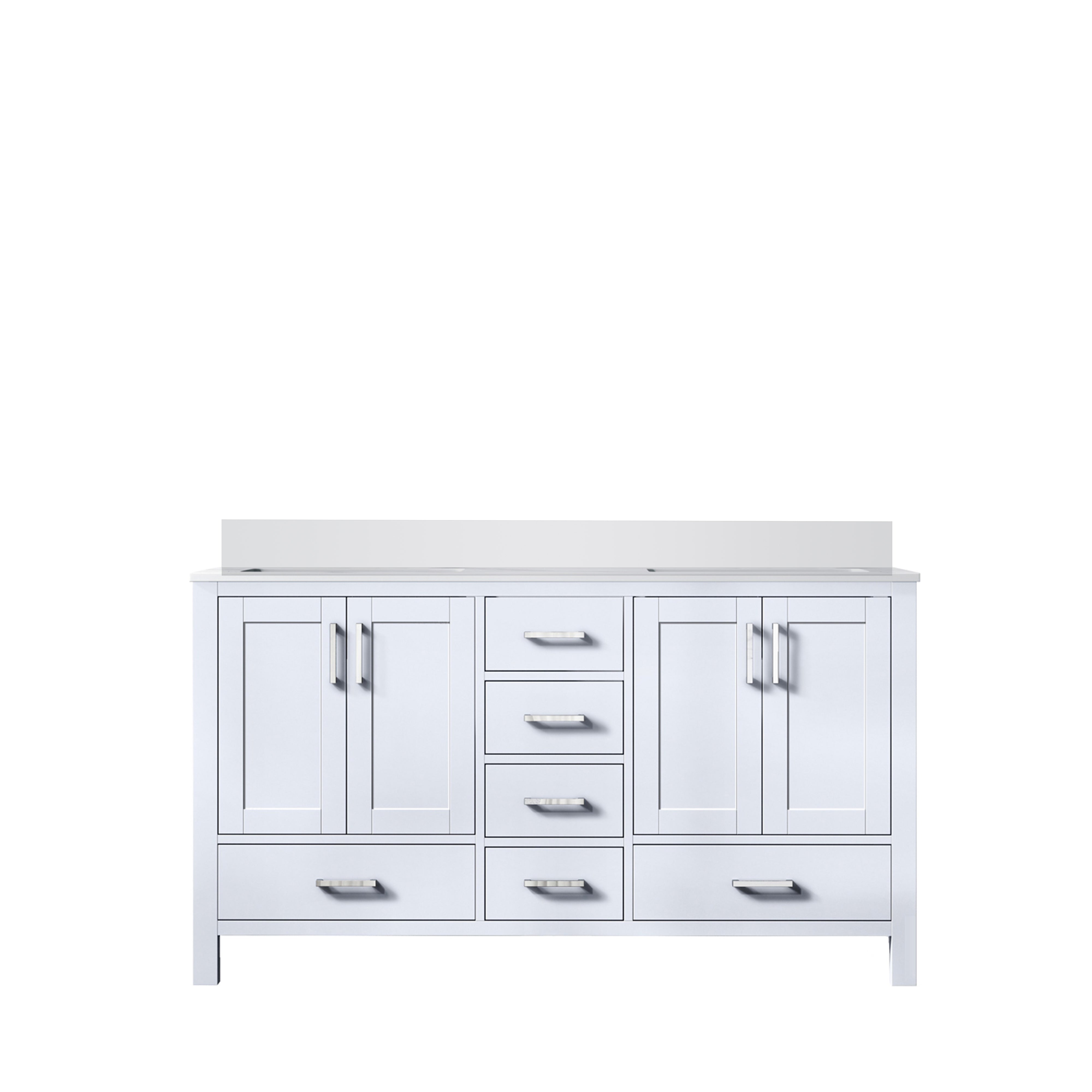 Jacques 60 in. W x 22 in. D White Double Bath Vanity