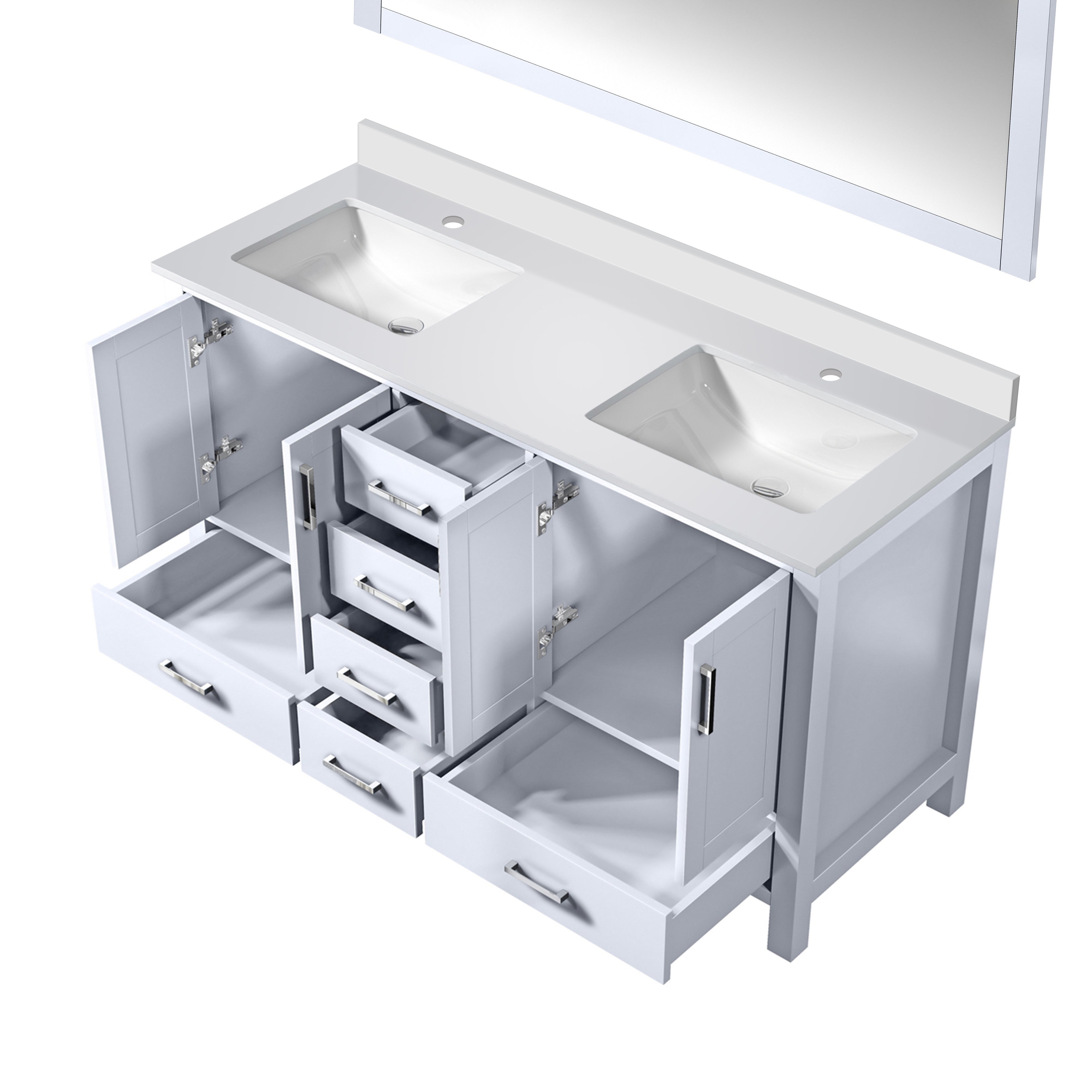 Jacques 60 in. W x 22 in. D White Double Bath Vanity