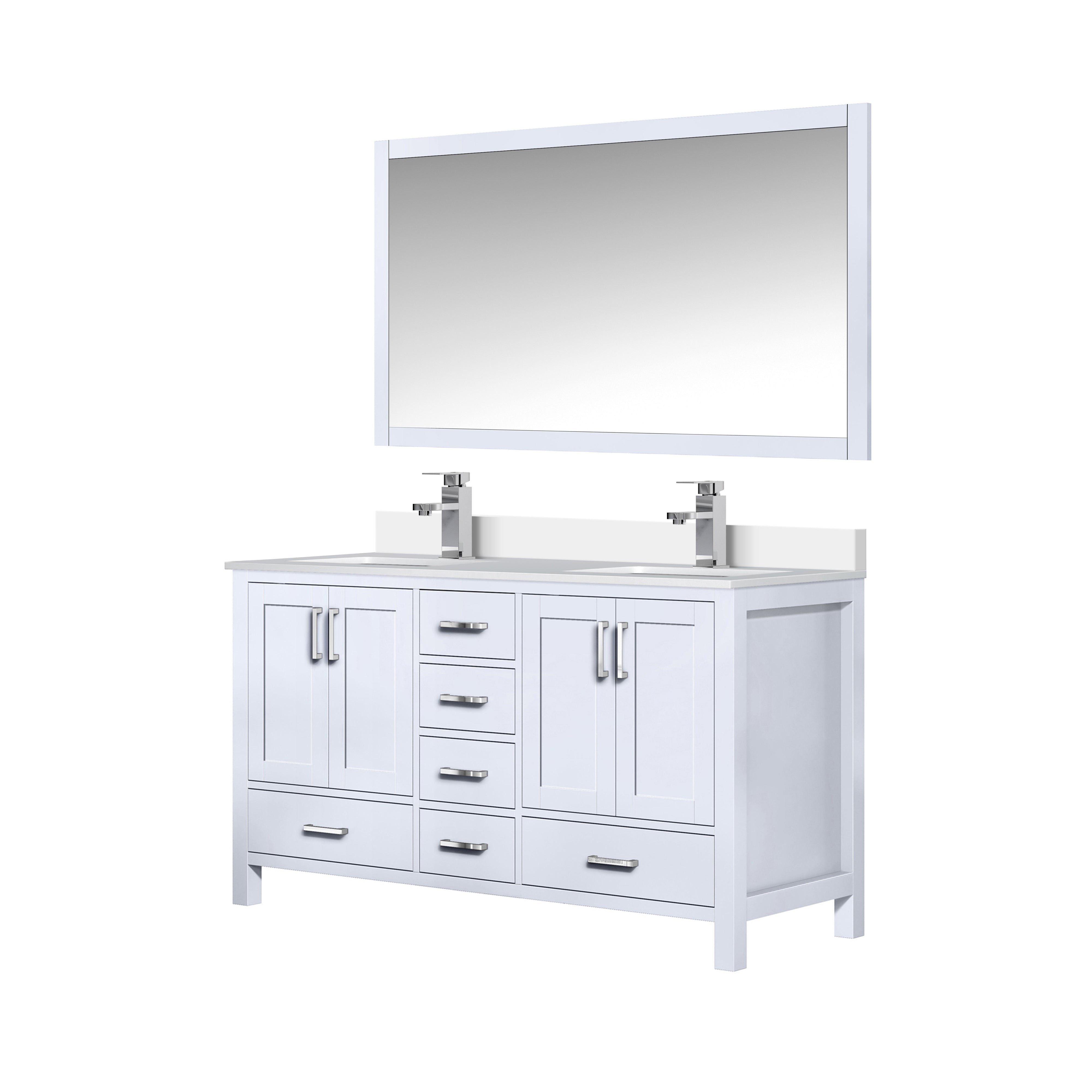 Jacques 60 in. W x 22 in. D White Double Bath Vanity
