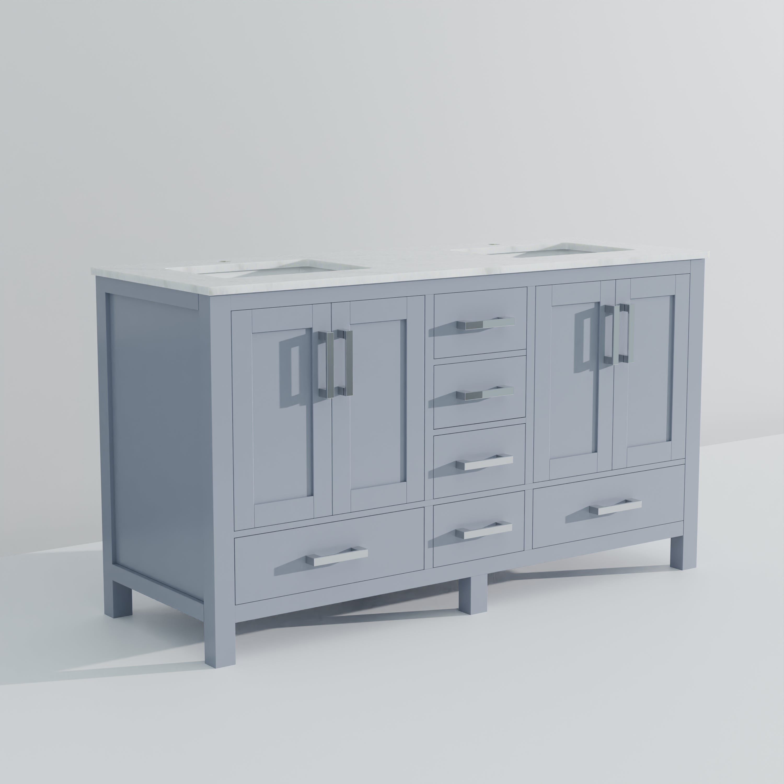 Jacques 60 in. W x 22 in. D Dark Grey Double Bath Vanity