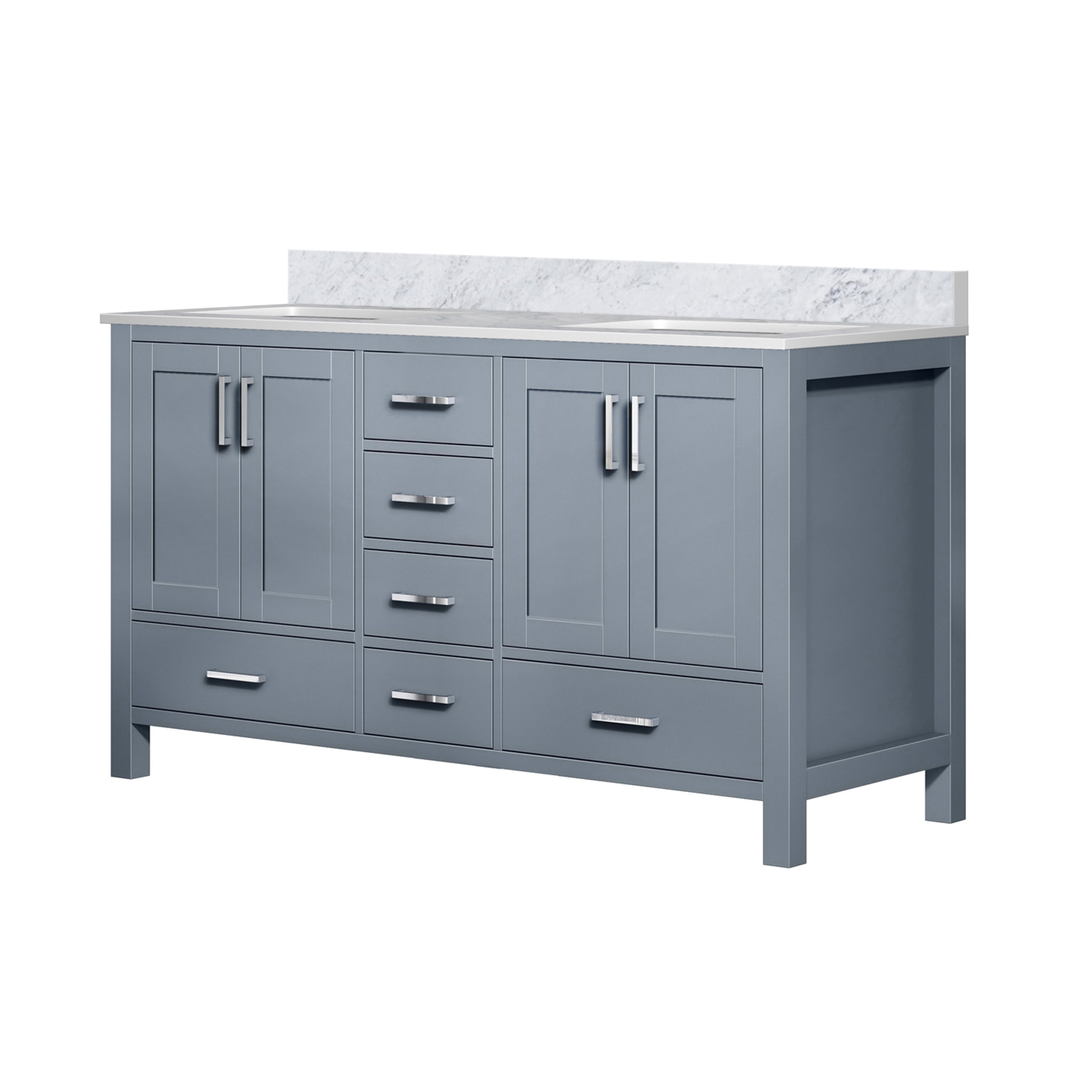 Jacques 60 in. W x 22 in. D Dark Grey Double Bath Vanity