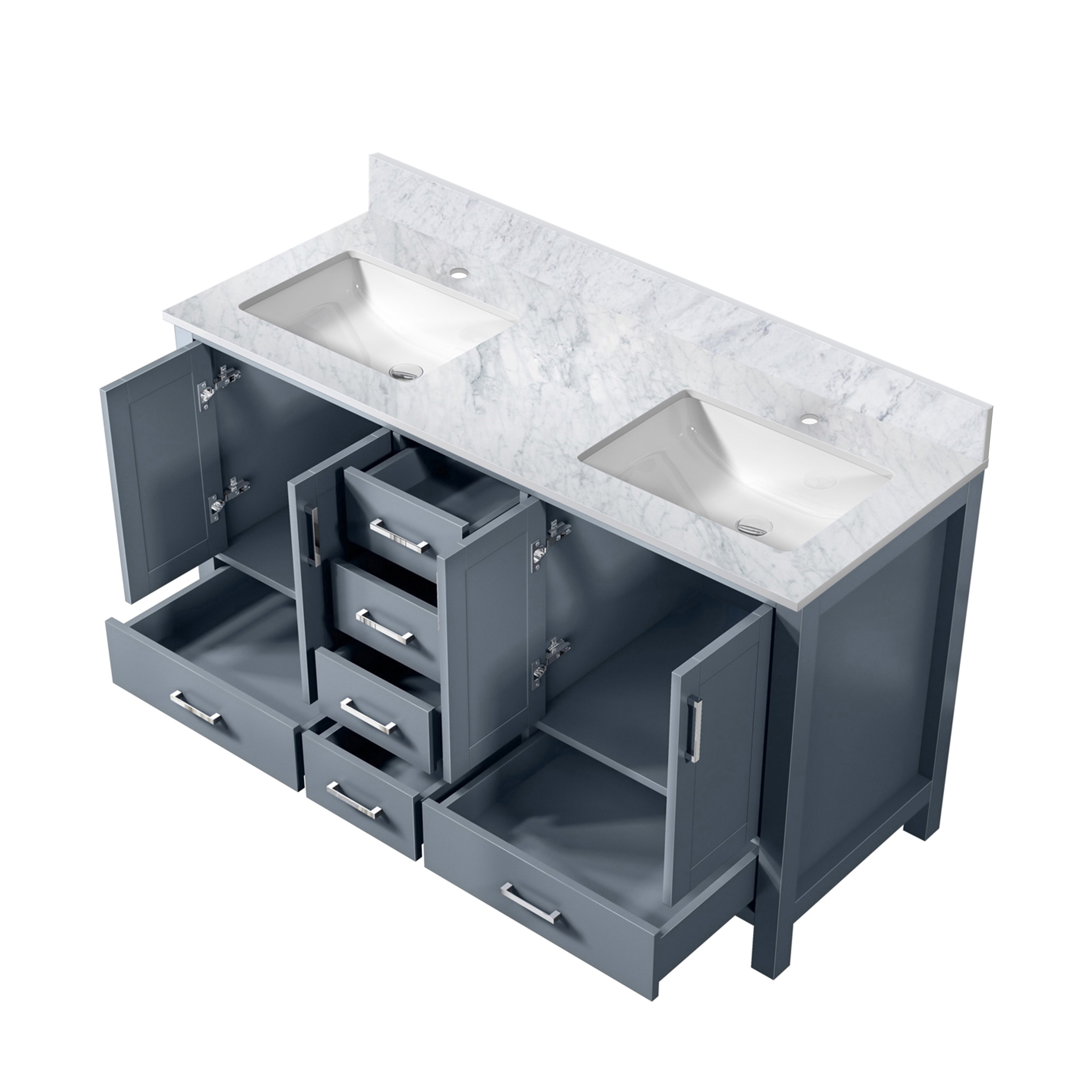 Jacques 60 in. W x 22 in. D Dark Grey Double Bath Vanity