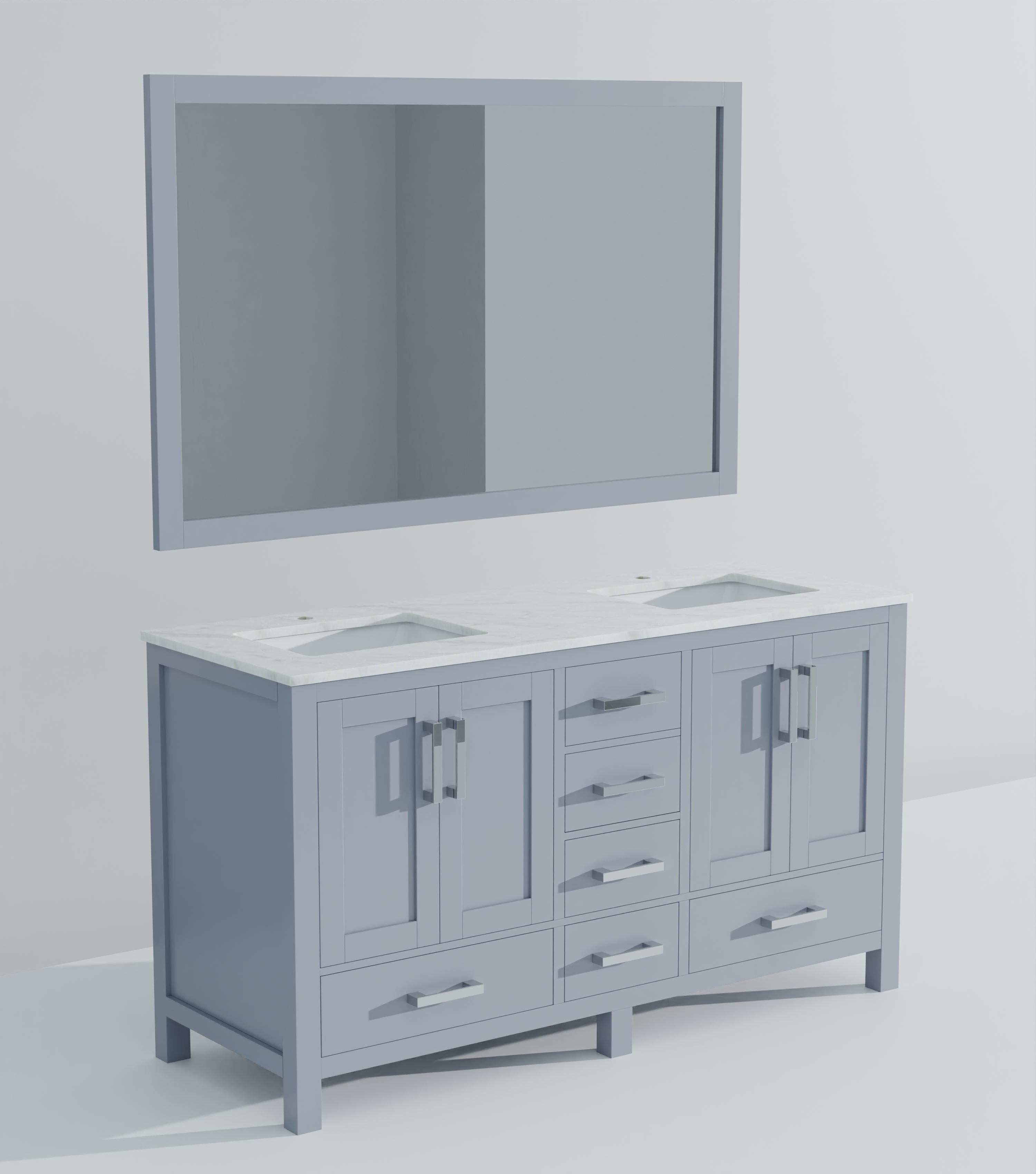 Jacques 60 in. W x 22 in. D Dark Grey Double Bath Vanity