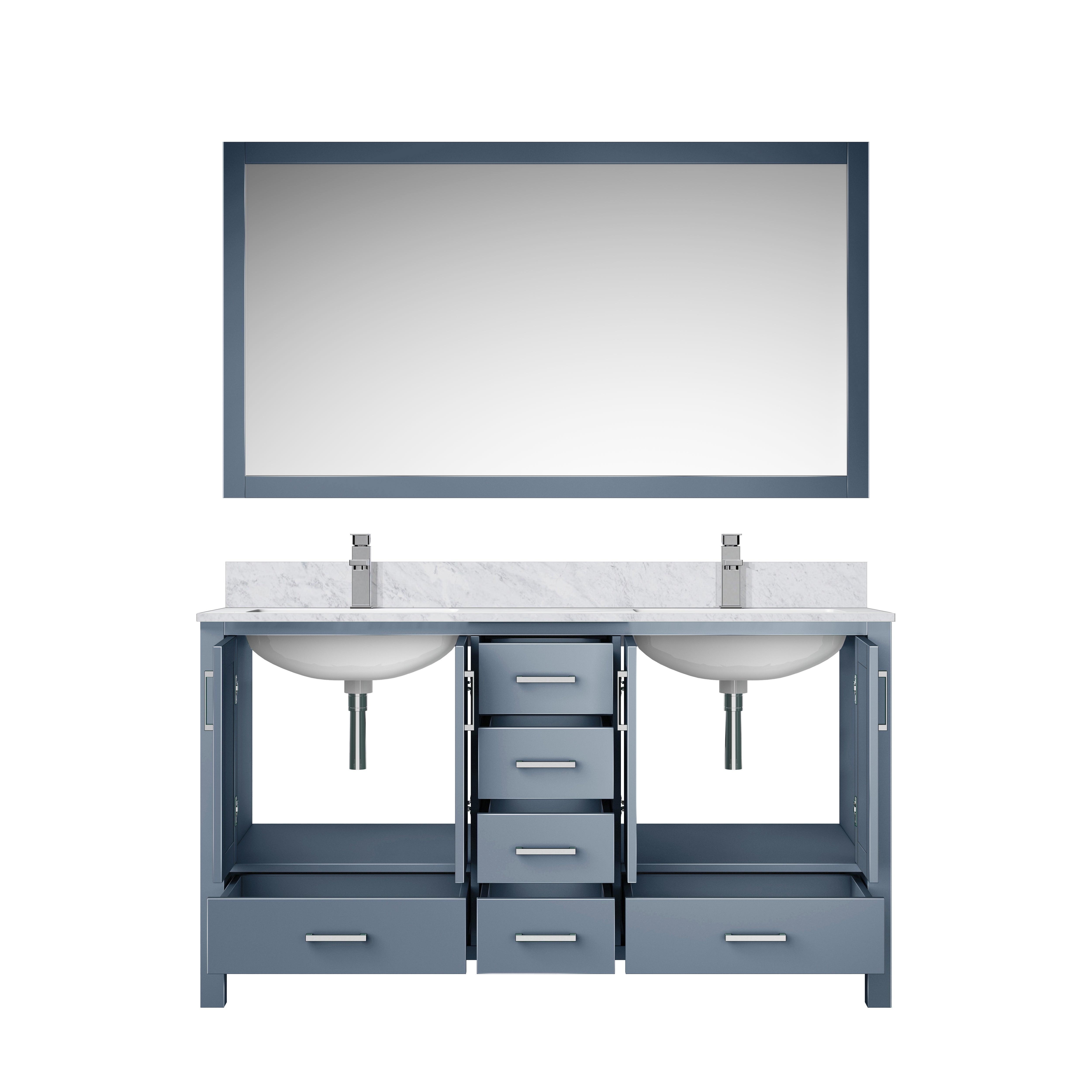 Jacques 60 in. W x 22 in. D Dark Grey Double Bath Vanity