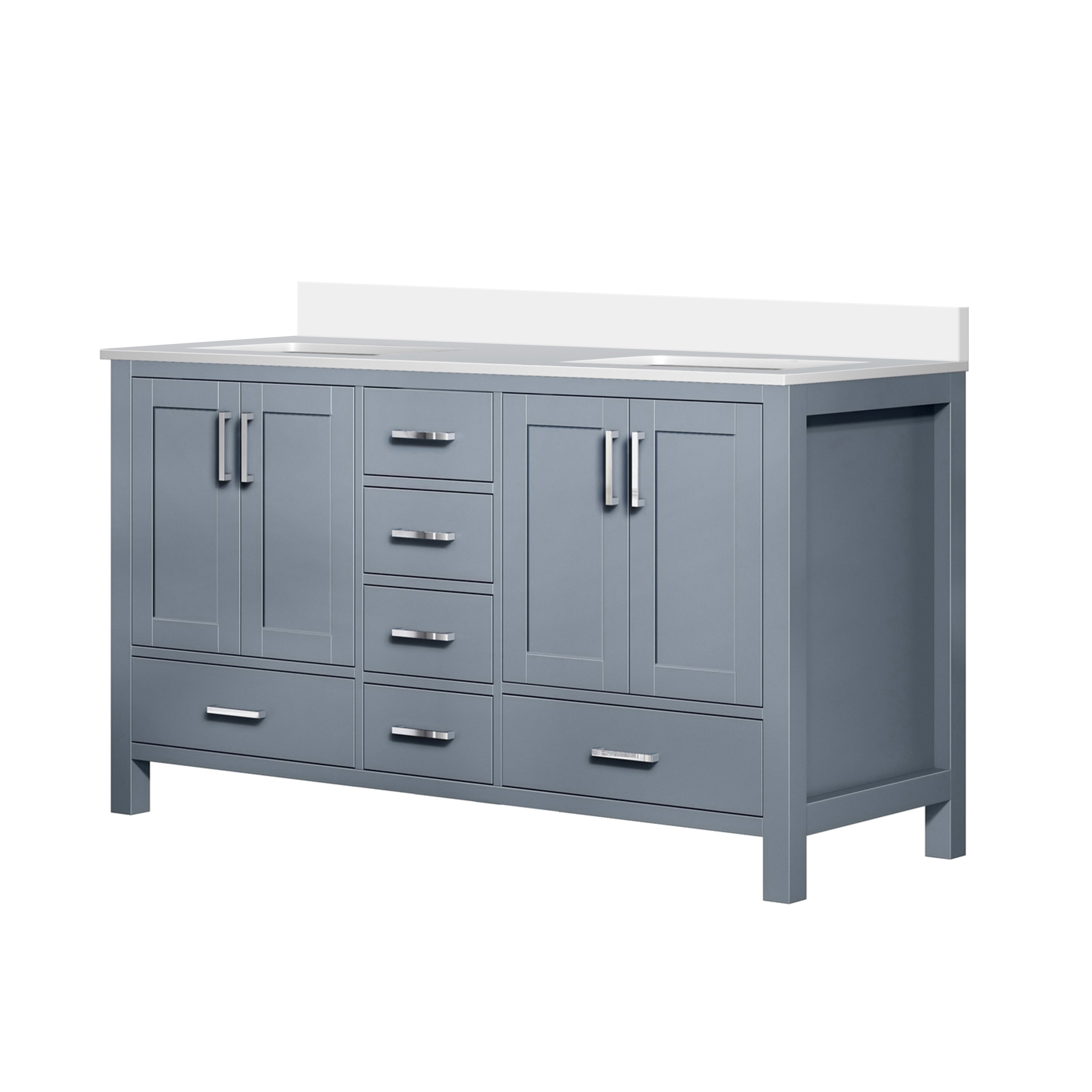 Jacques 60 in. W x 22 in. D Dark Grey Double Bath Vanity