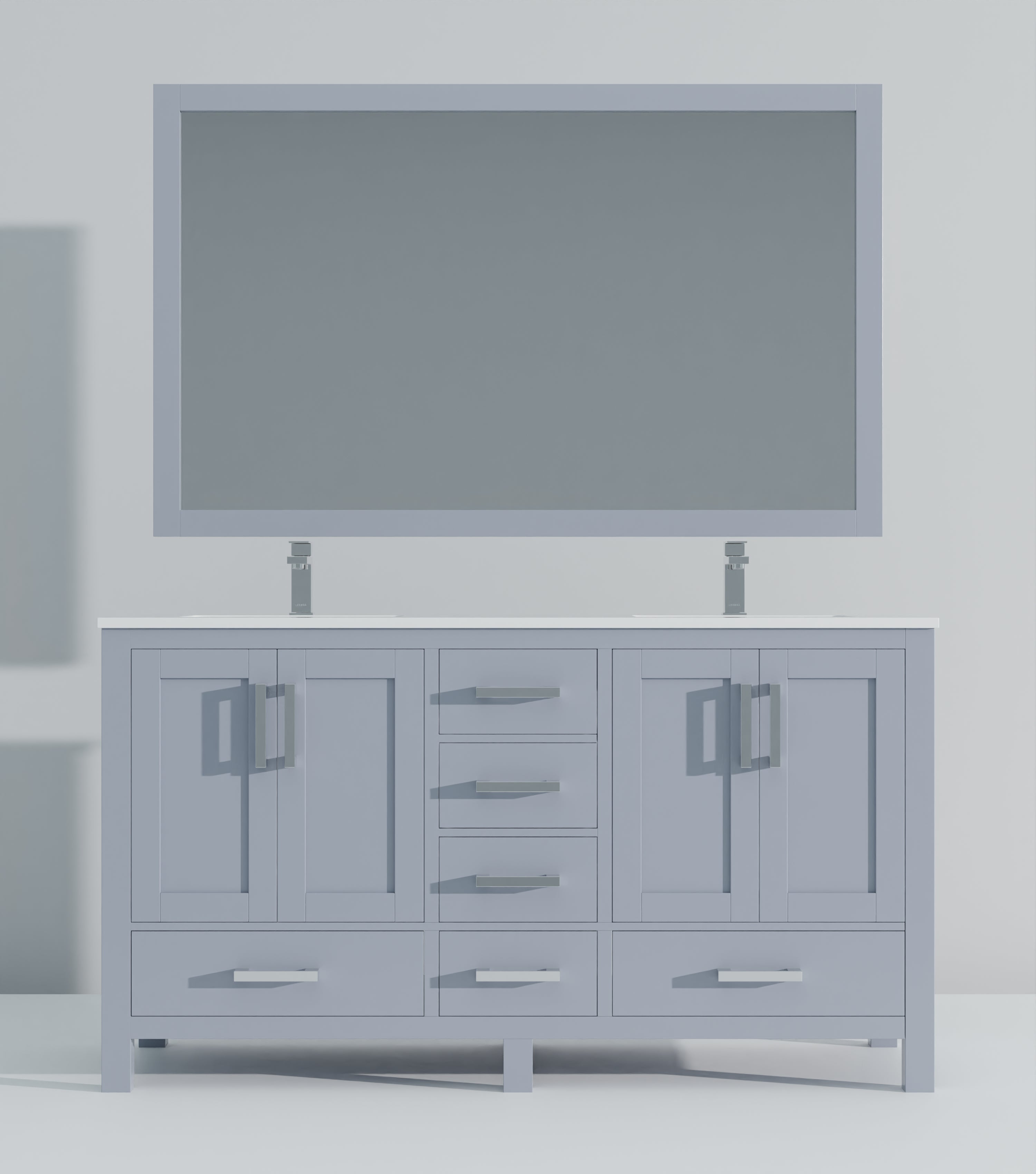 Jacques 60 in. W x 22 in. D Dark Grey Double Bath Vanity