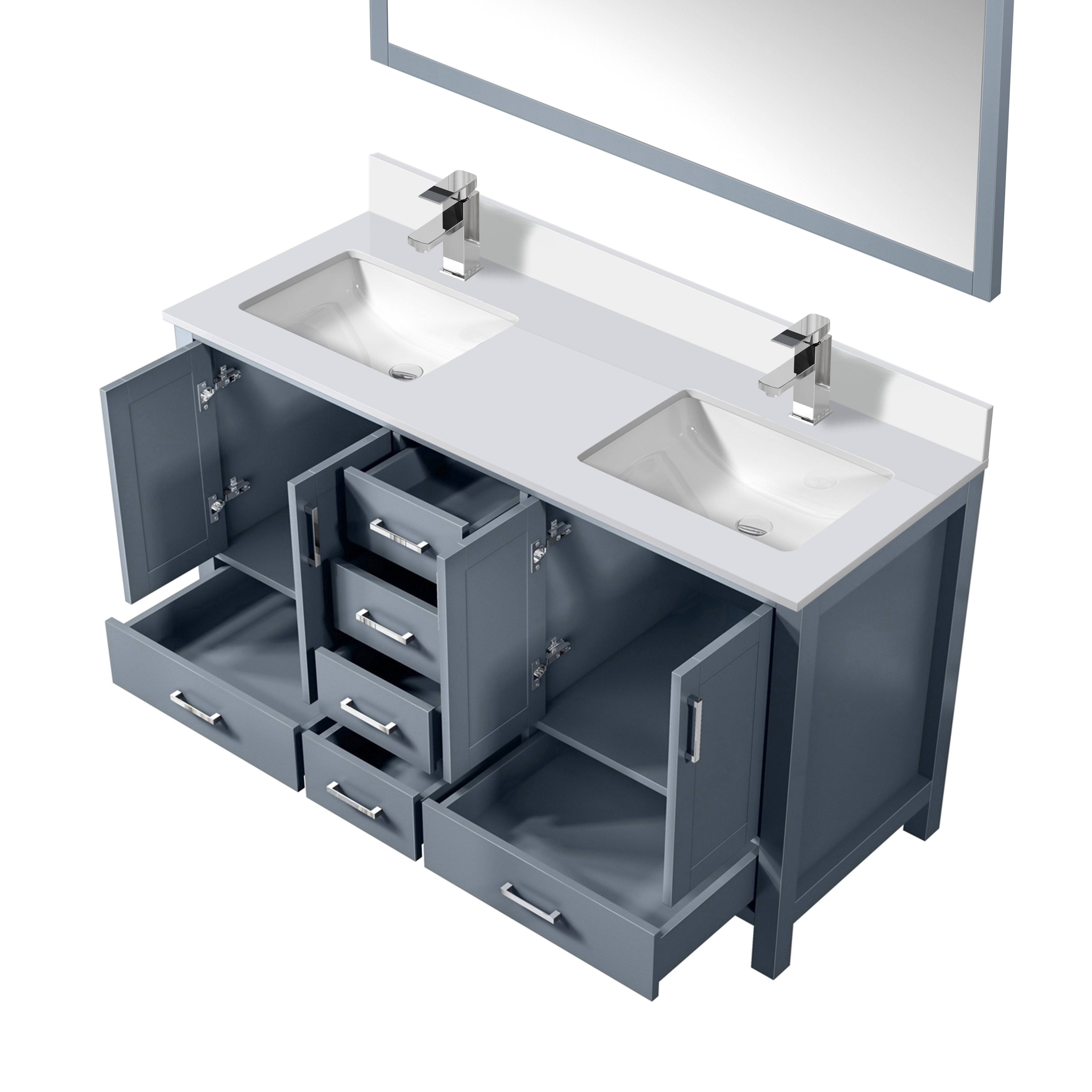 Jacques 60 in. W x 22 in. D Dark Grey Double Bath Vanity