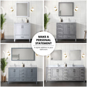 Jacques 60 in. W x 22 in. D Distressed Grey Double Bath Vanity