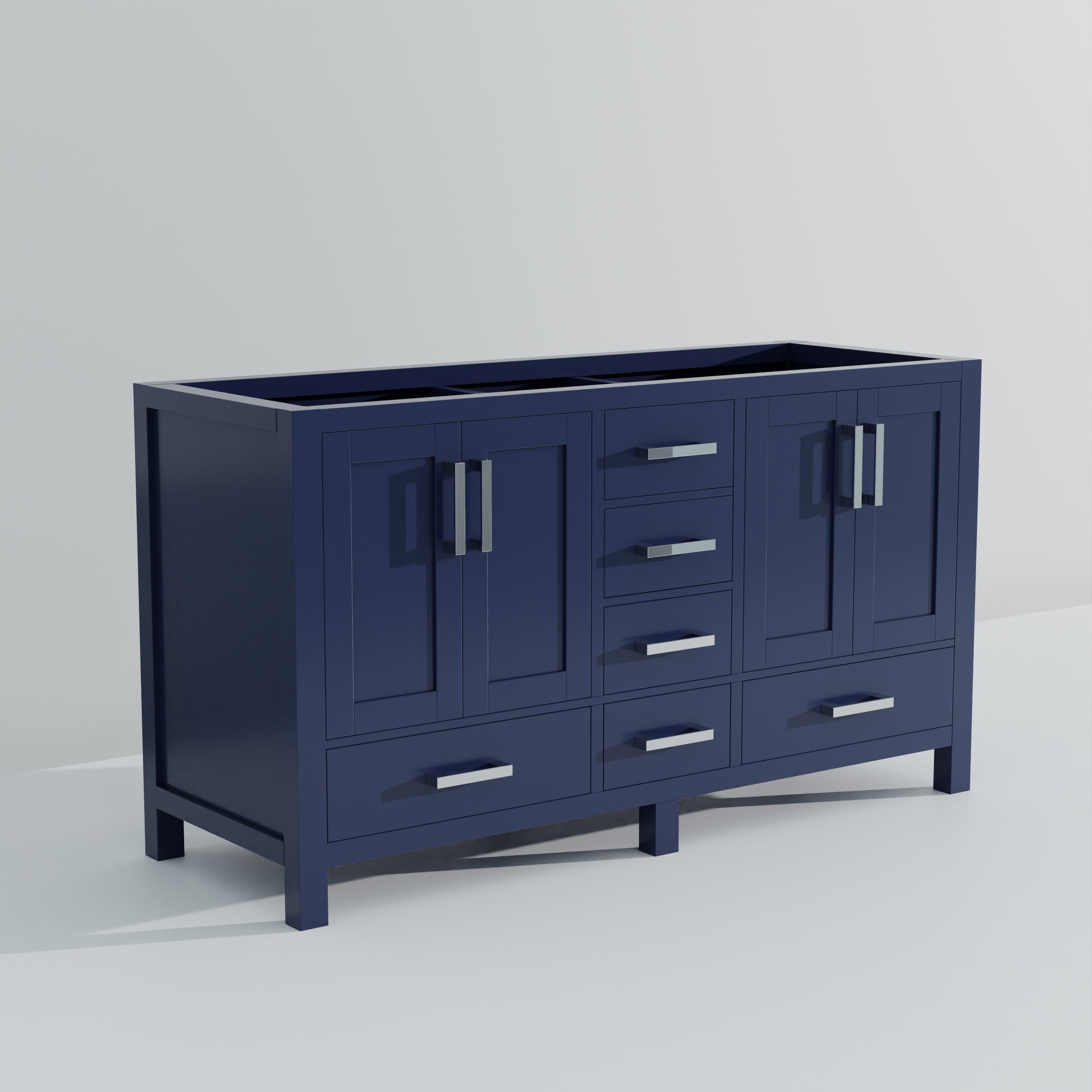 Jacques 60 in. W x 22 in. D Navy Blue Double Bath Vanity