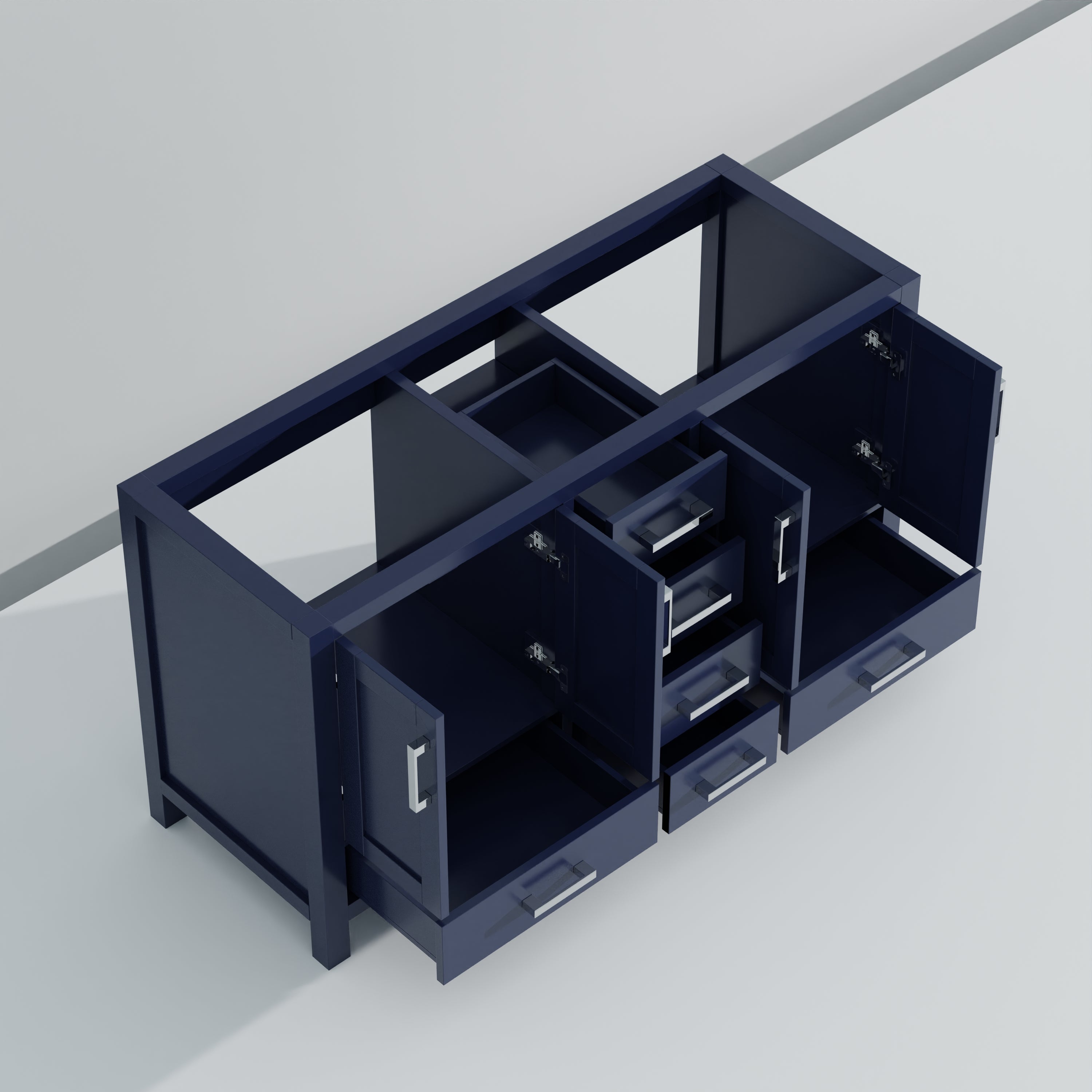 Jacques 60 in. W x 22 in. D Navy Blue Double Bath Vanity