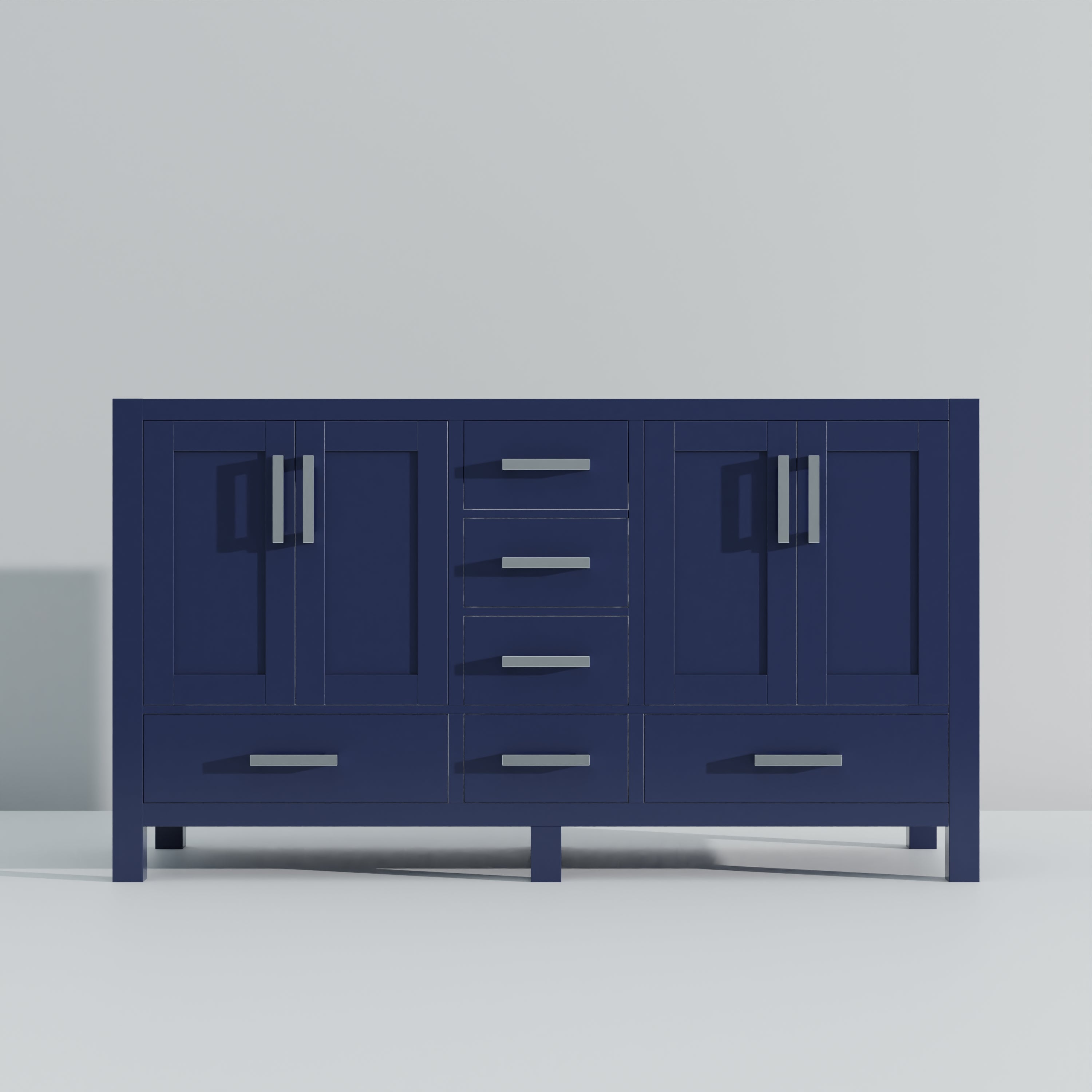 Jacques 60 in. W x 22 in. D Navy Blue Double Bath Vanity