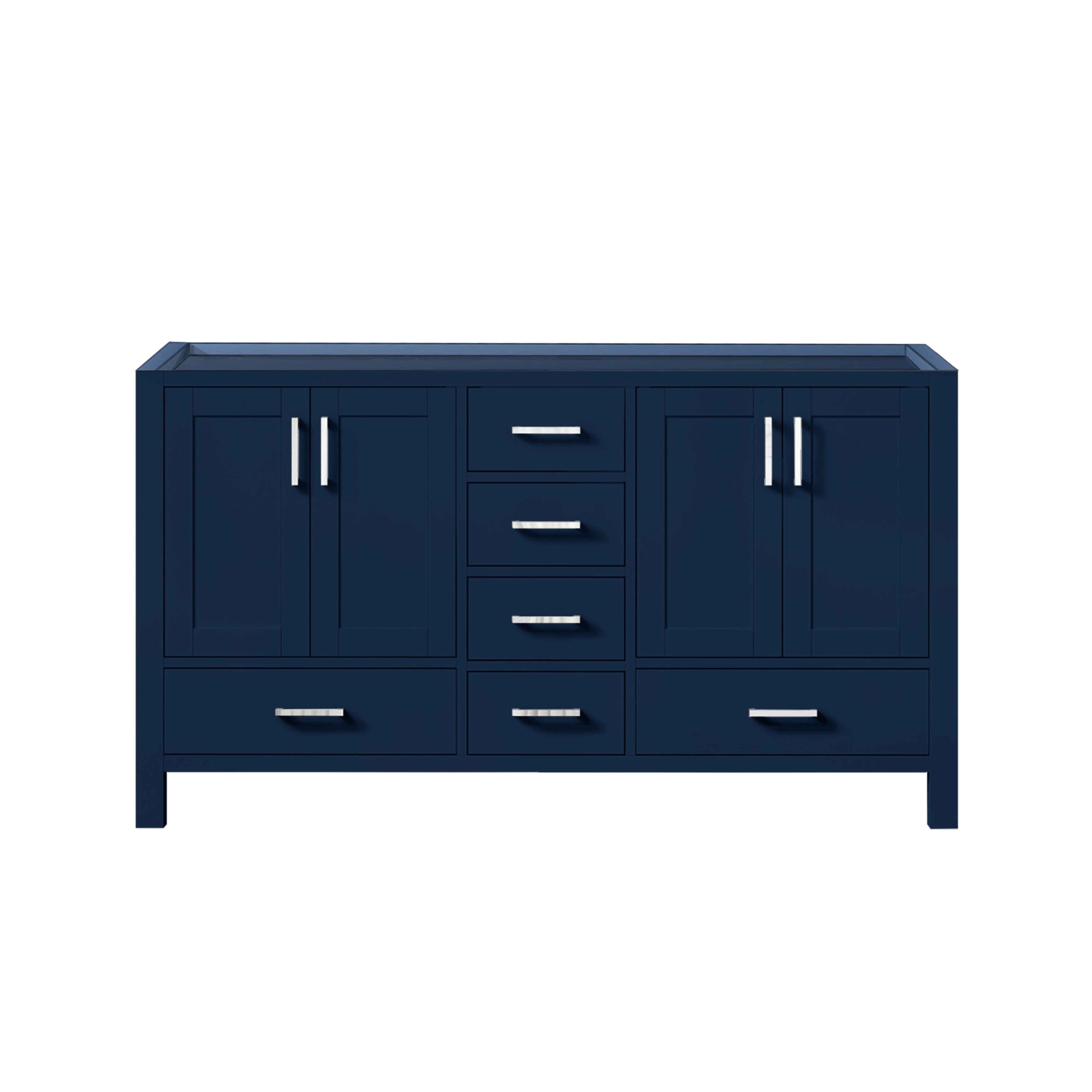 Jacques 60 in. W x 22 in. D Navy Blue Double Bath Vanity