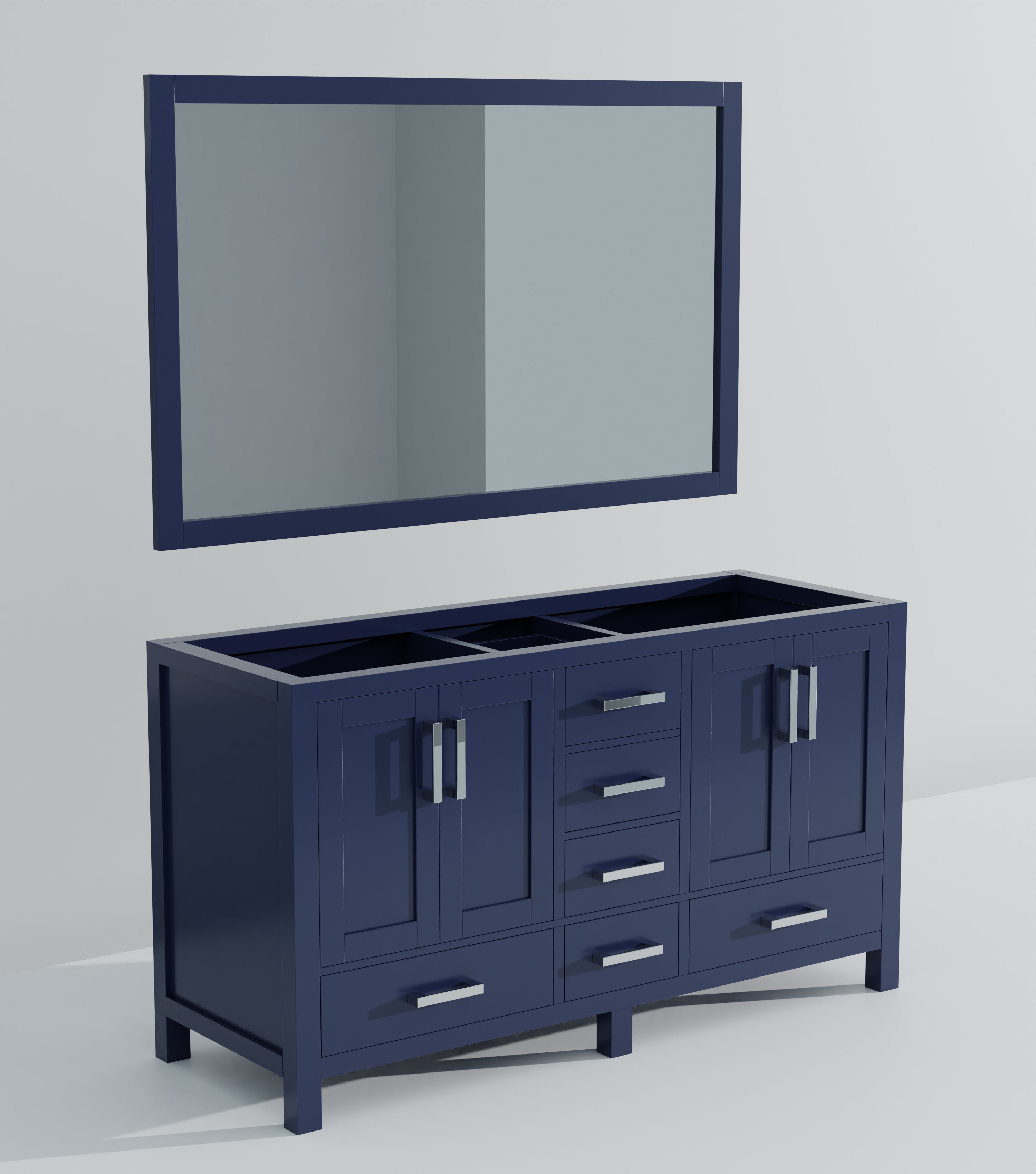 Jacques 60 in. W x 22 in. D Navy Blue Double Bath Vanity