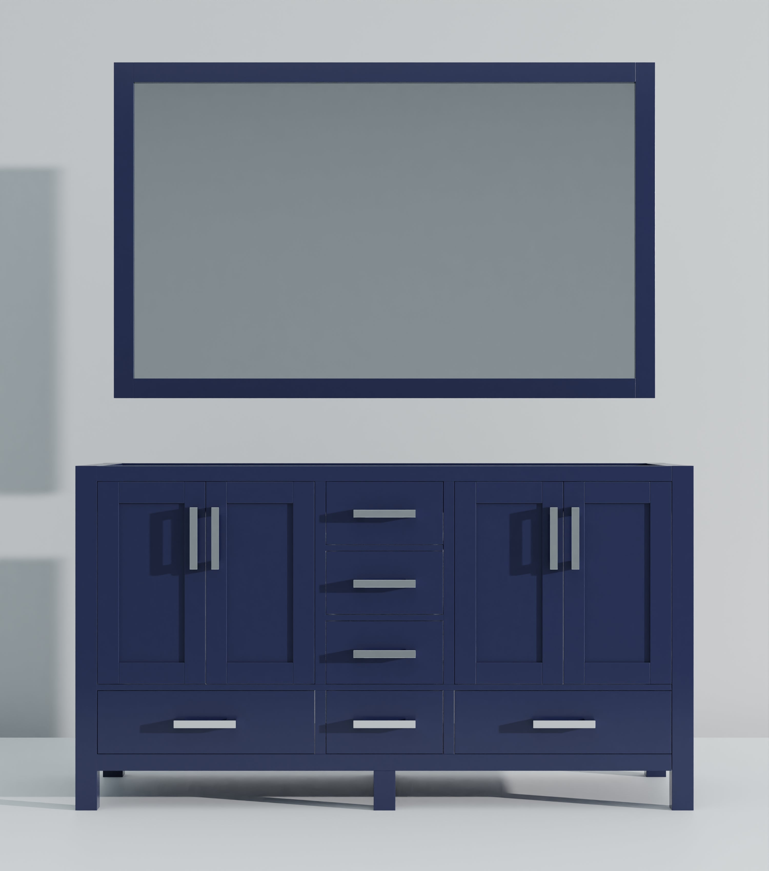 Jacques 60 in. W x 22 in. D Navy Blue Double Bath Vanity