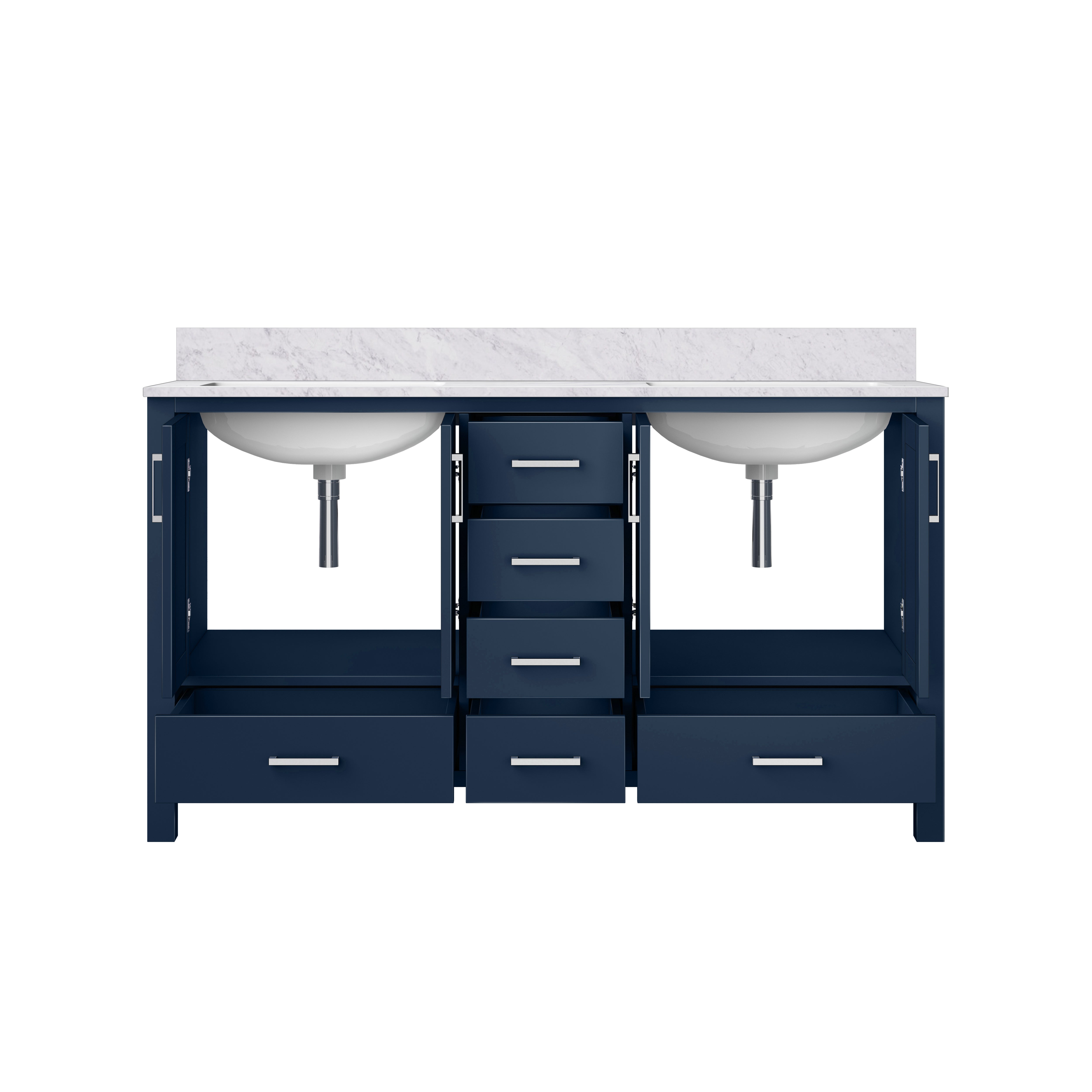 Jacques 60 in. W x 22 in. D Navy Blue Double Bath Vanity