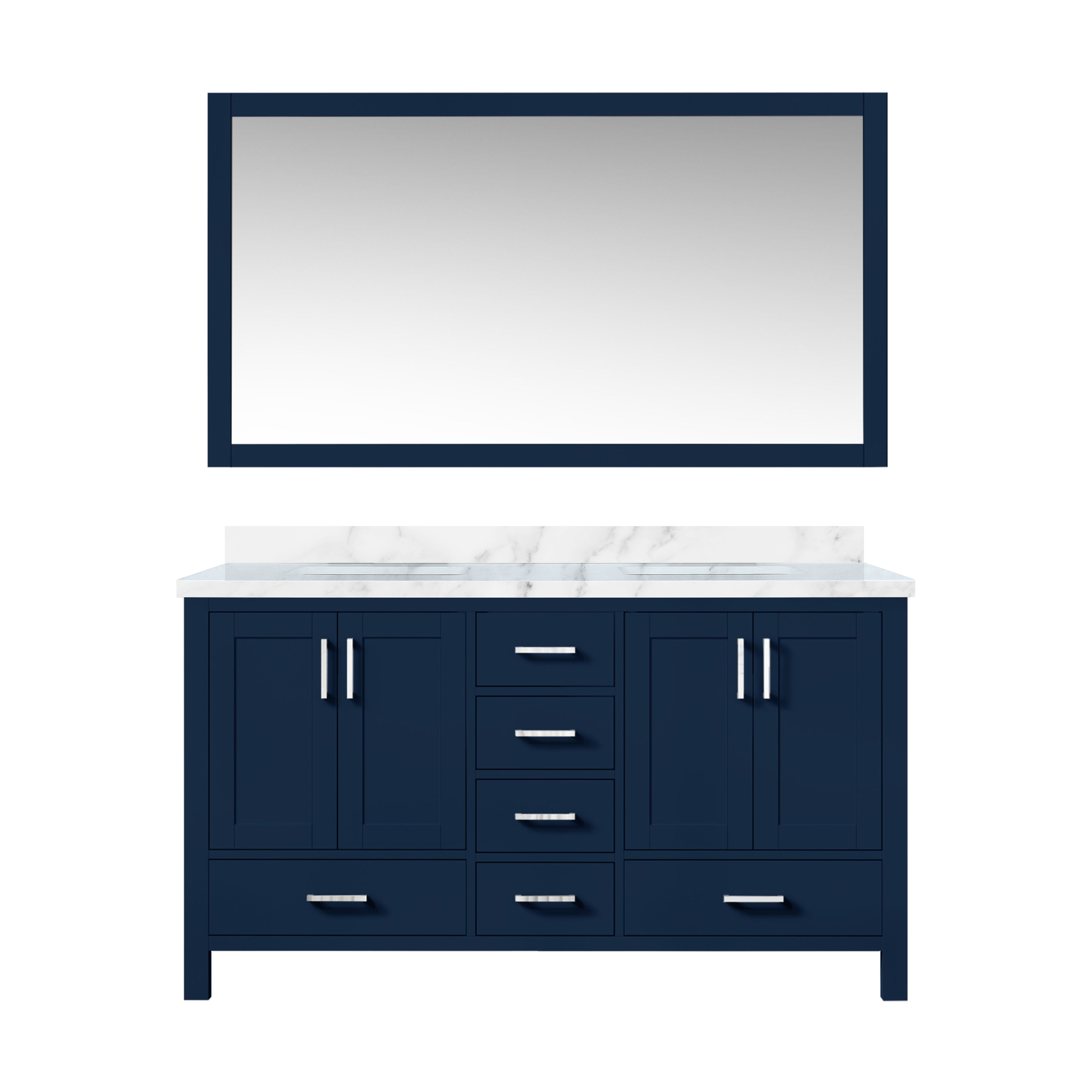 Jacques 60 in. W x 22 in. D Navy Blue Double Bath Vanity