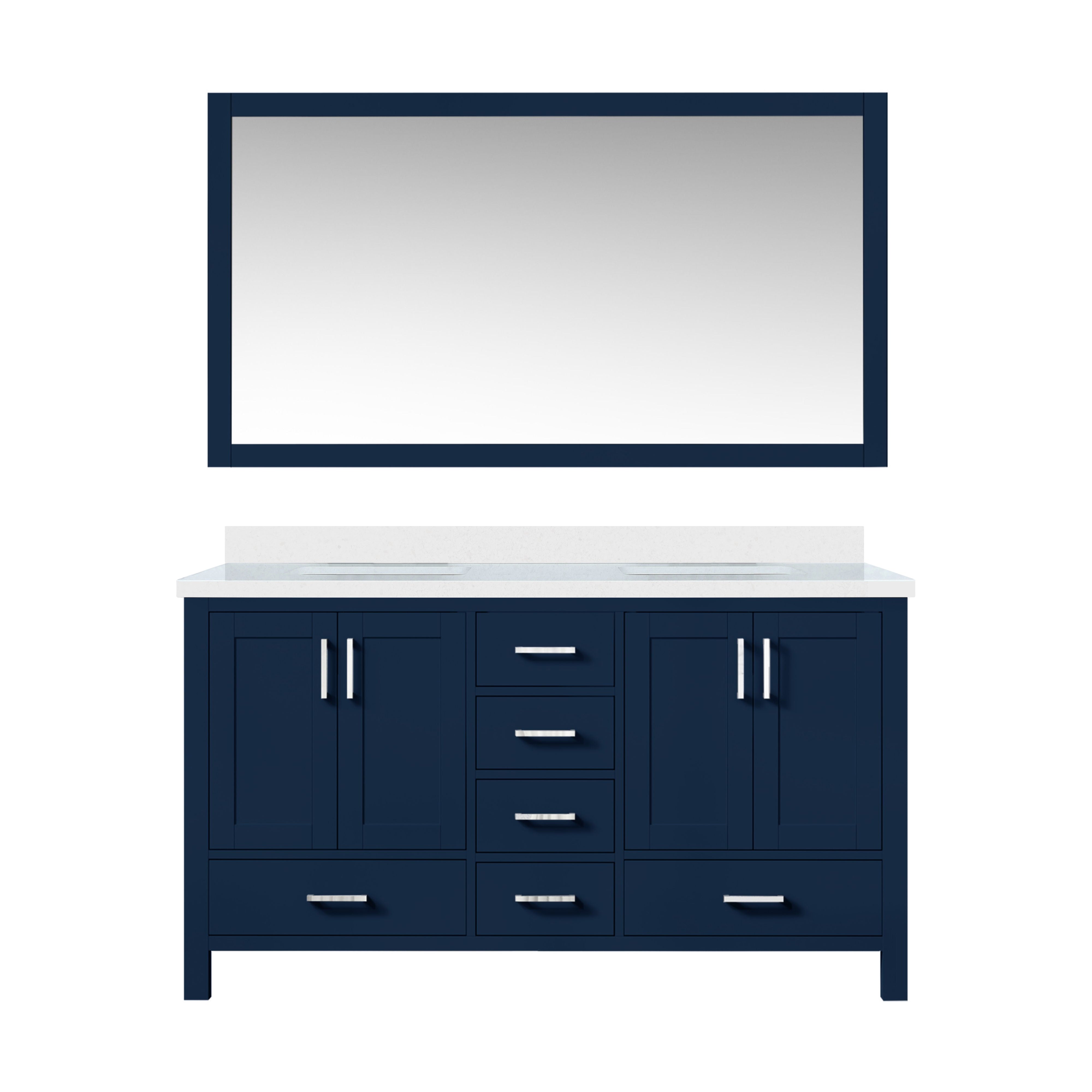 Jacques 60 in. W x 22 in. D Navy Blue Double Bath Vanity