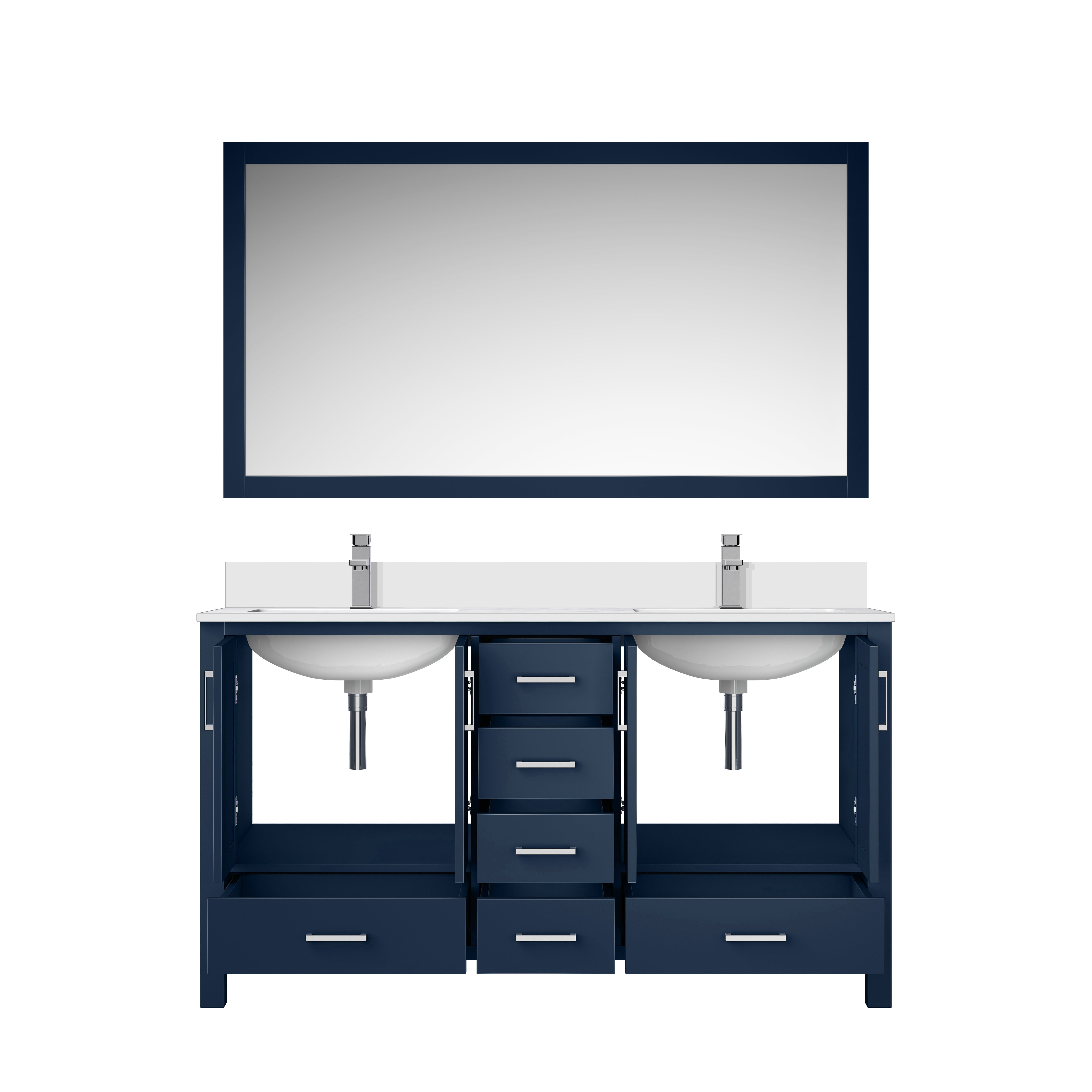 Jacques 60 in. W x 22 in. D Navy Blue Double Bath Vanity