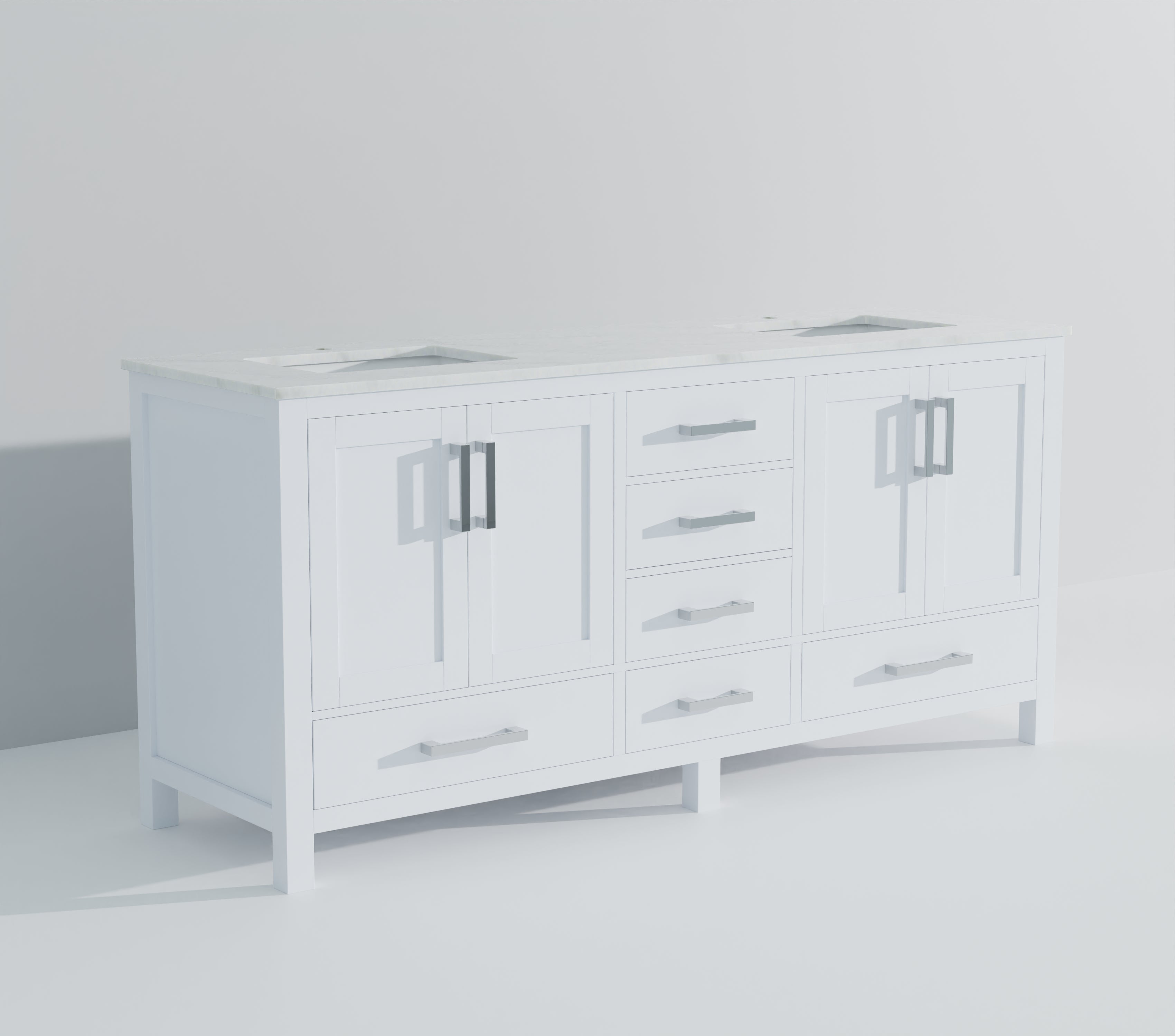 Jacques 72 in. W x 22 in. D White Double Bath Vanity