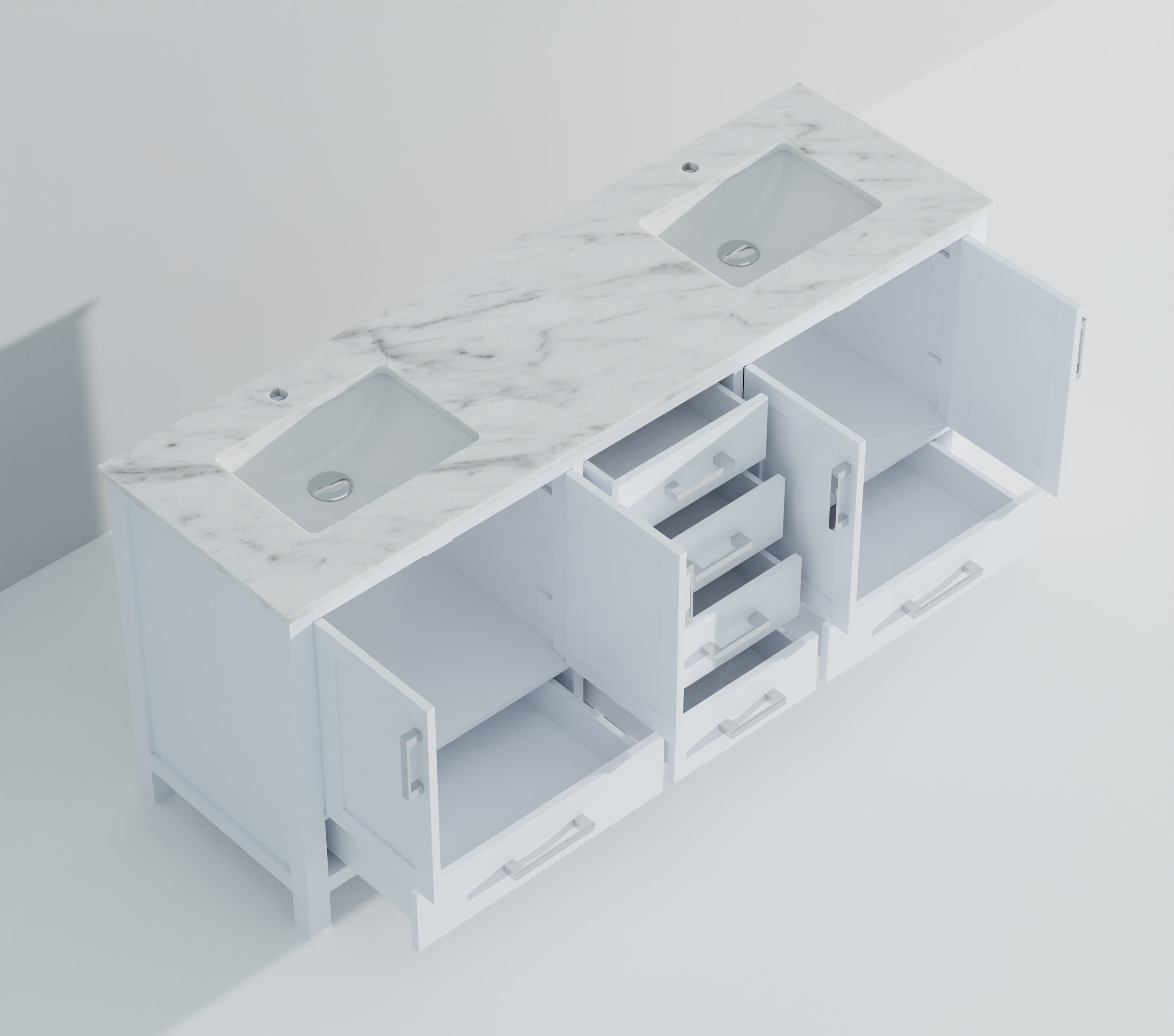 Jacques 72 in. W x 22 in. D White Double Bath Vanity