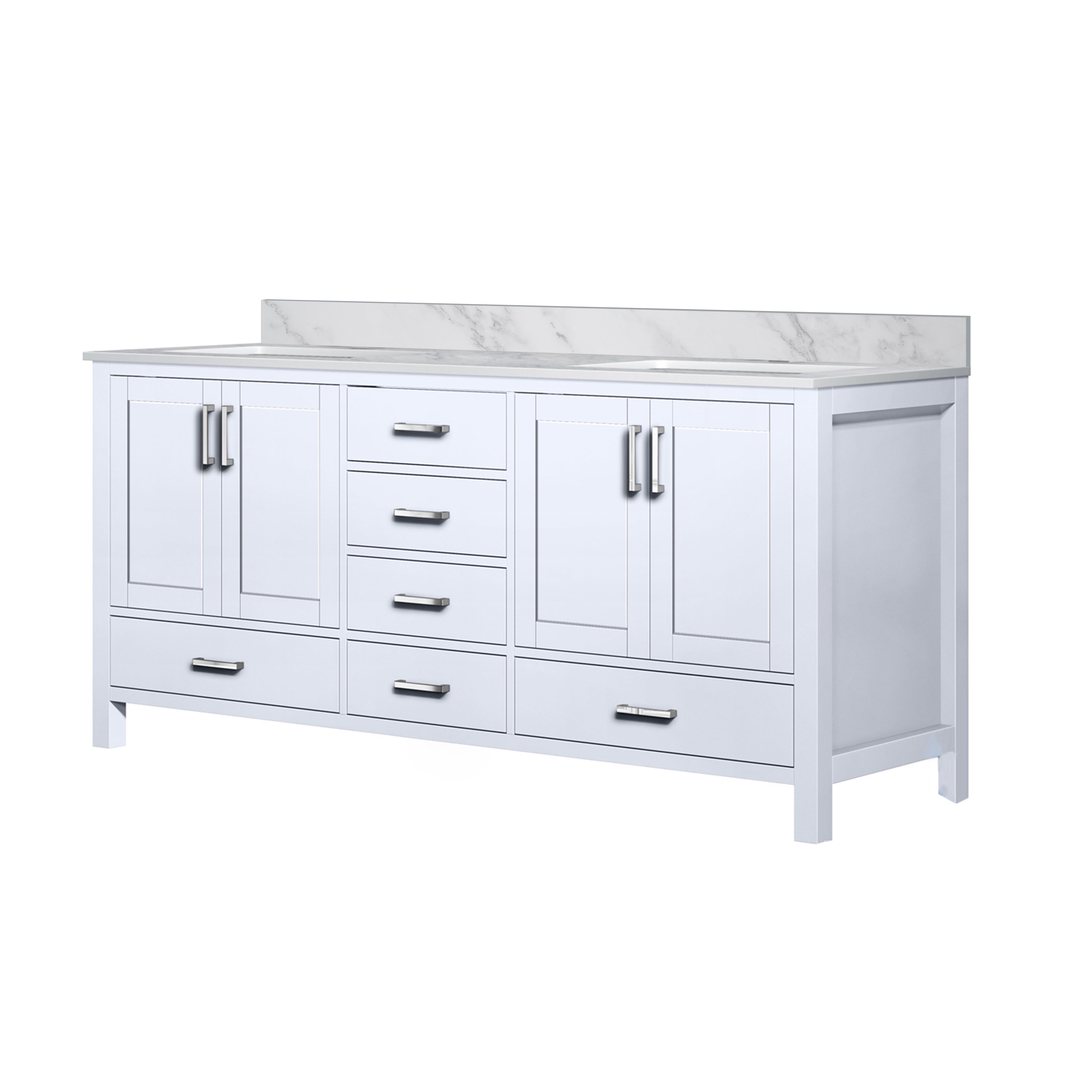 Jacques 72 in. W x 22 in. D White Double Bath Vanity