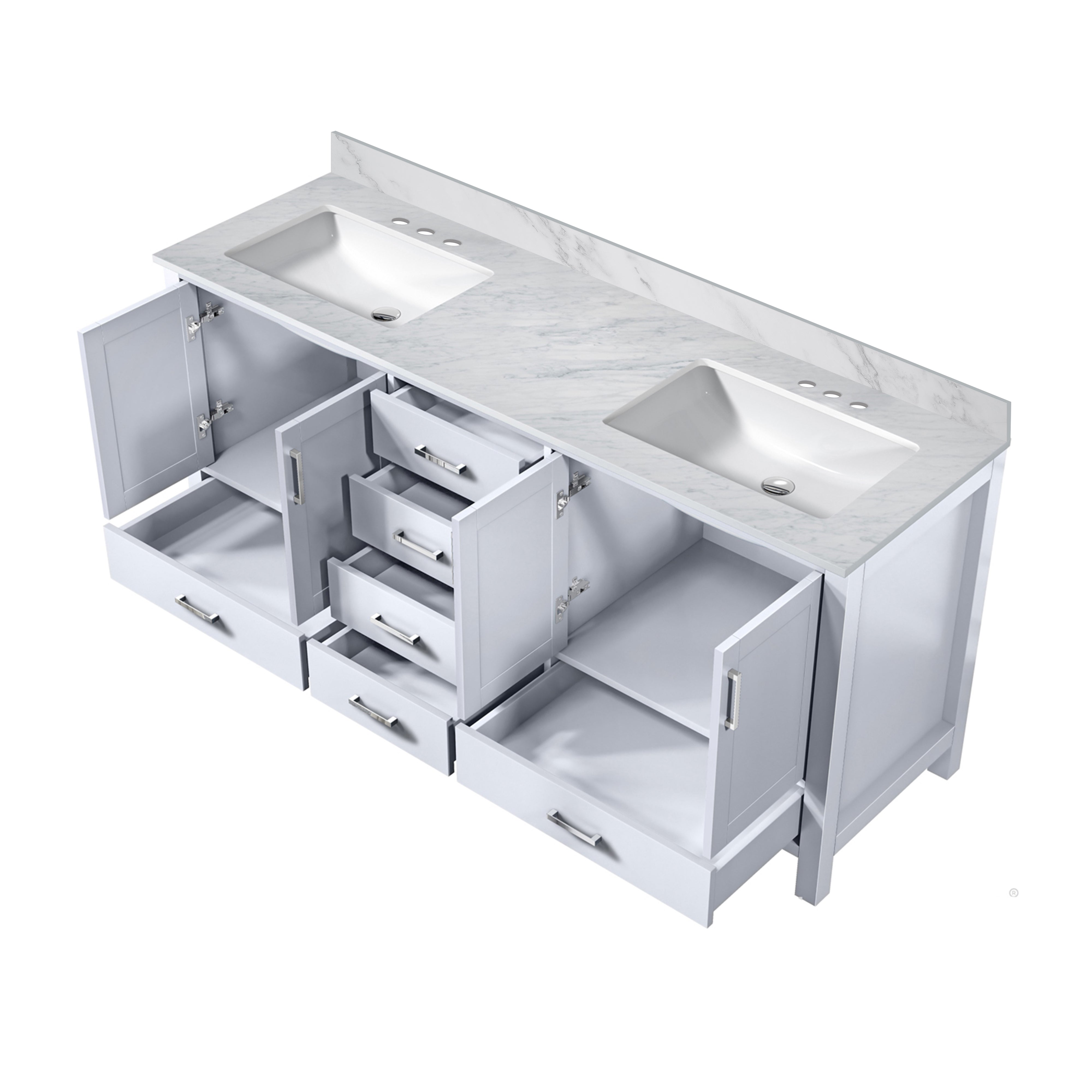 Jacques 72 in. W x 22 in. D White Double Bath Vanity