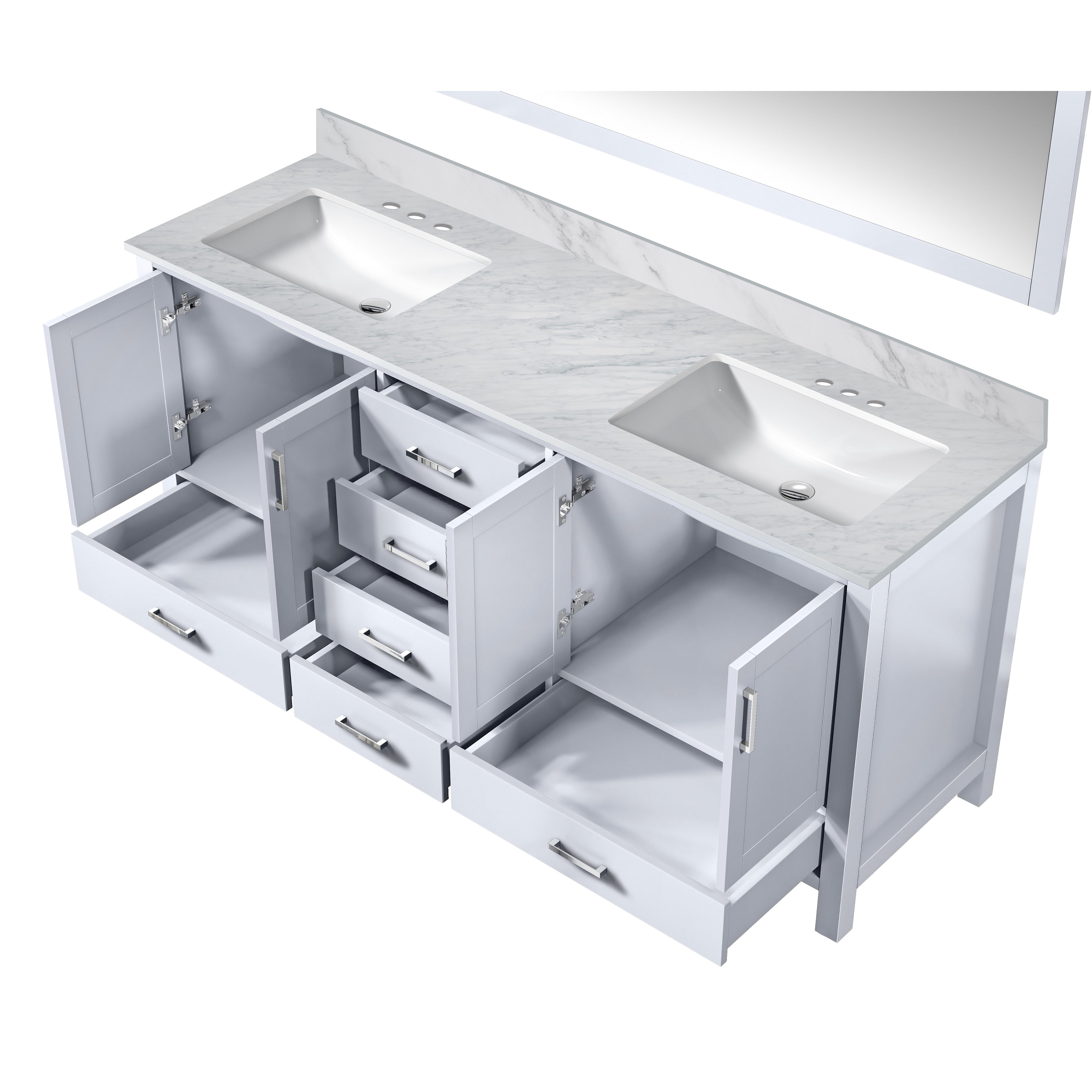 Jacques 72 in. W x 22 in. D White Double Bath Vanity
