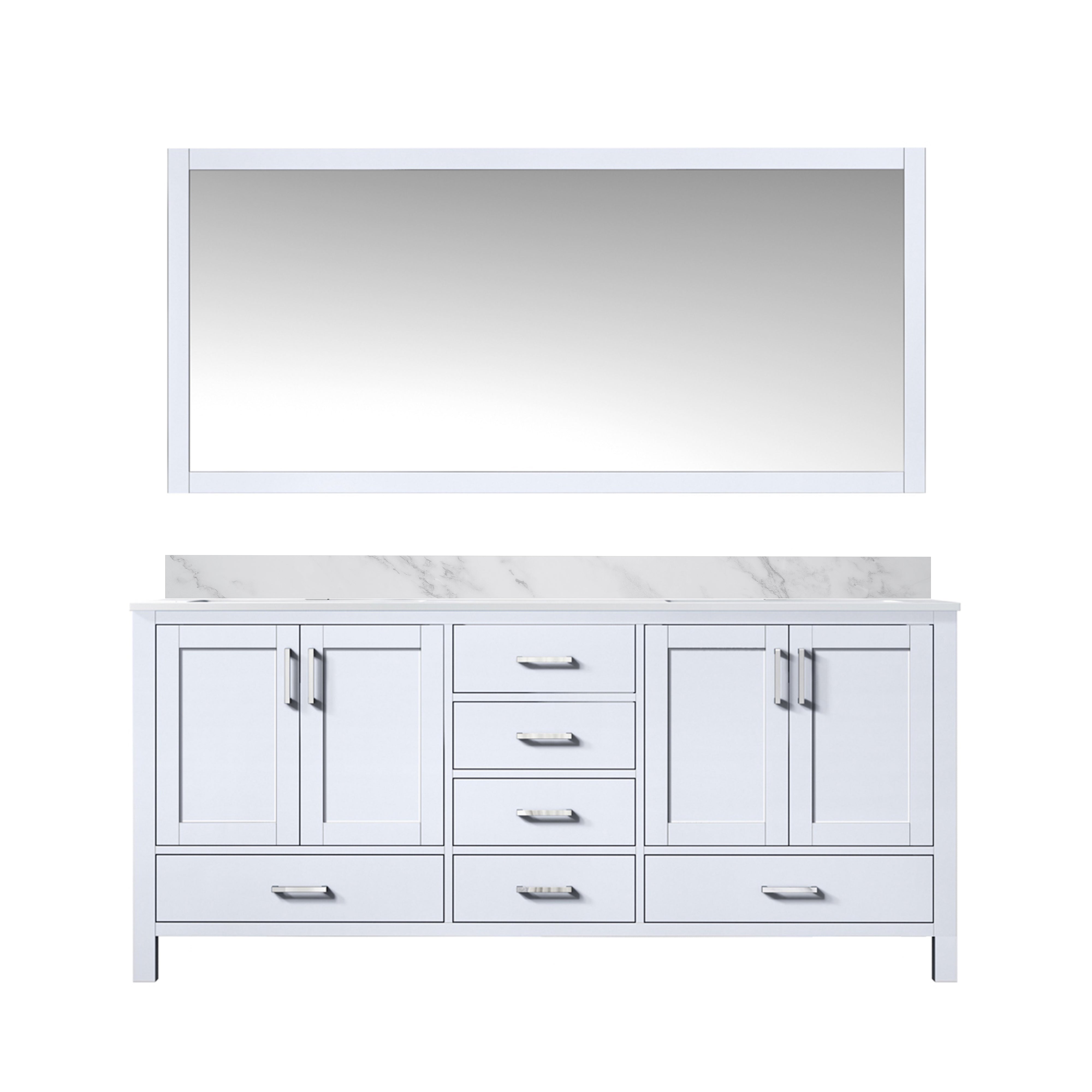 Jacques 72 in. W x 22 in. D White Double Bath Vanity