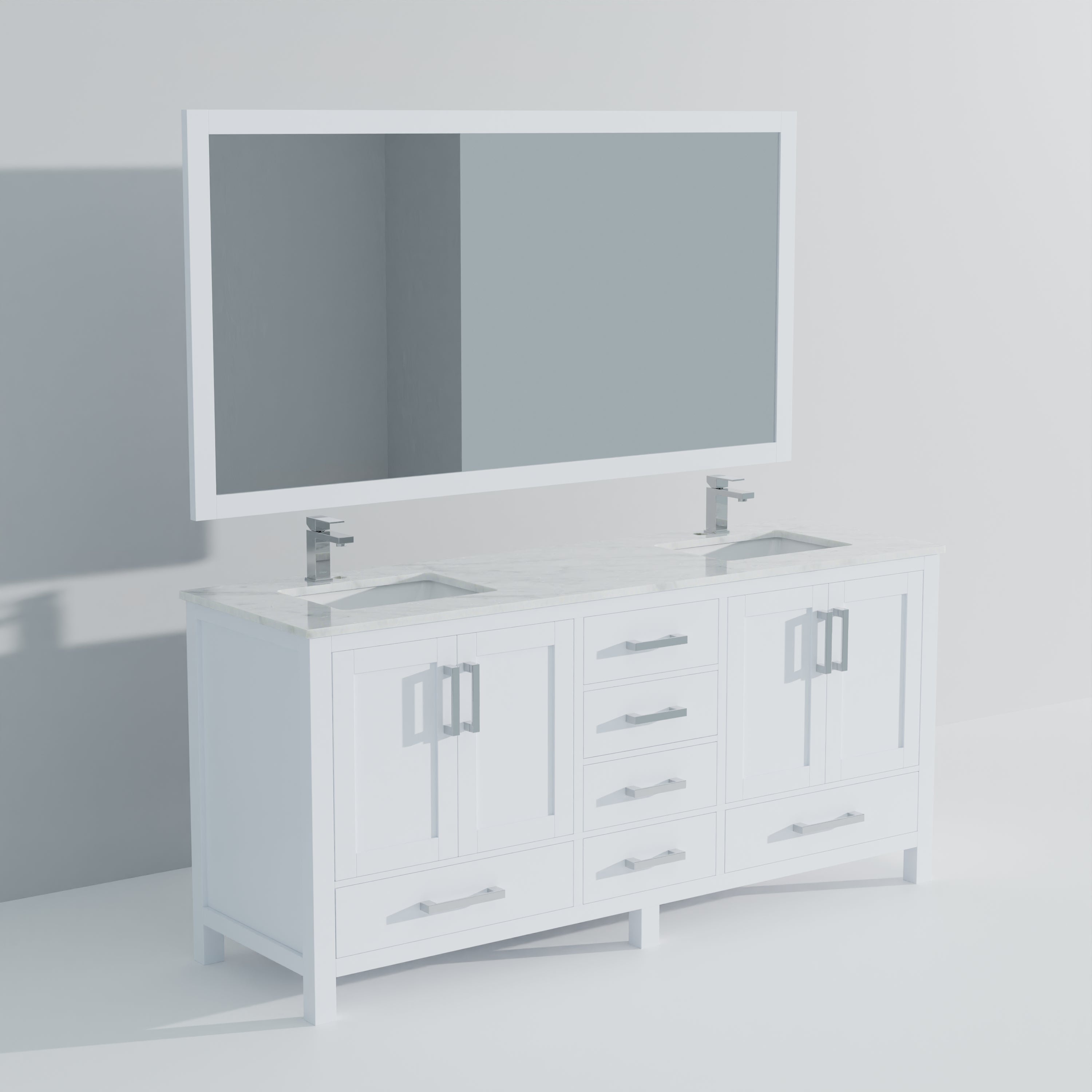 Jacques 72 in. W x 22 in. D White Double Bath Vanity