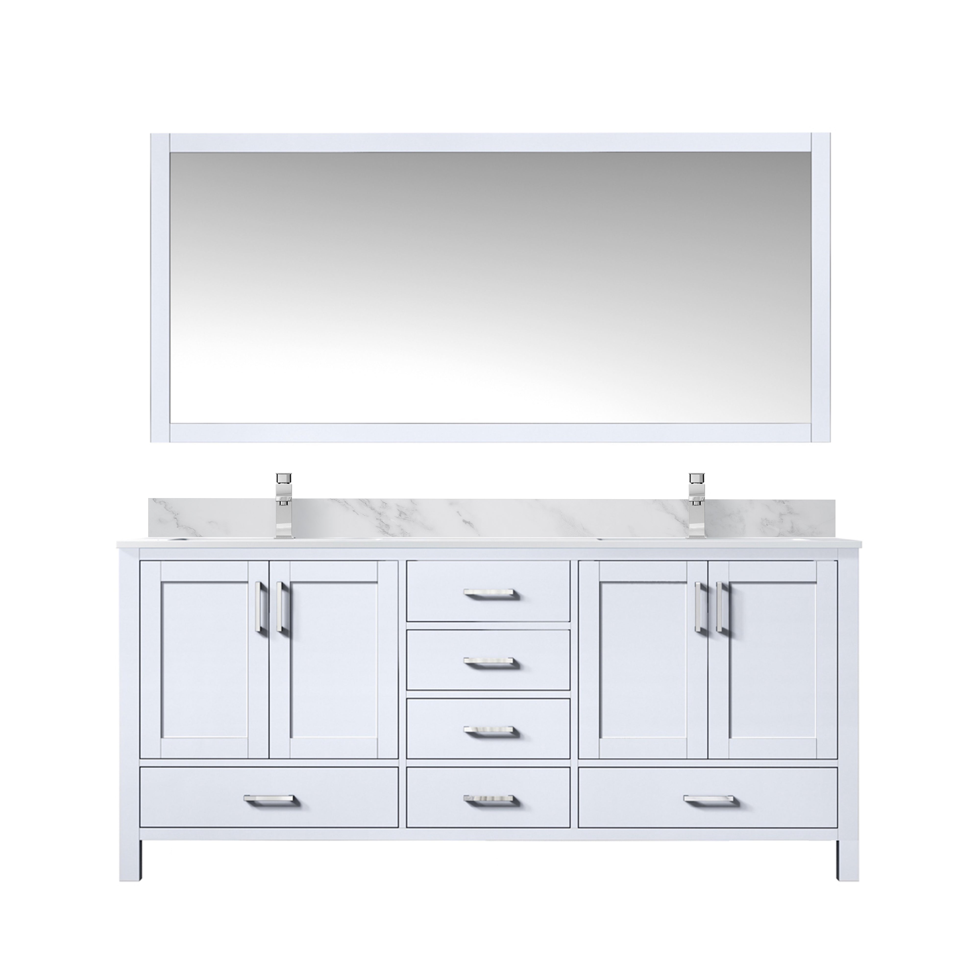 Jacques 72 in. W x 22 in. D White Double Bath Vanity