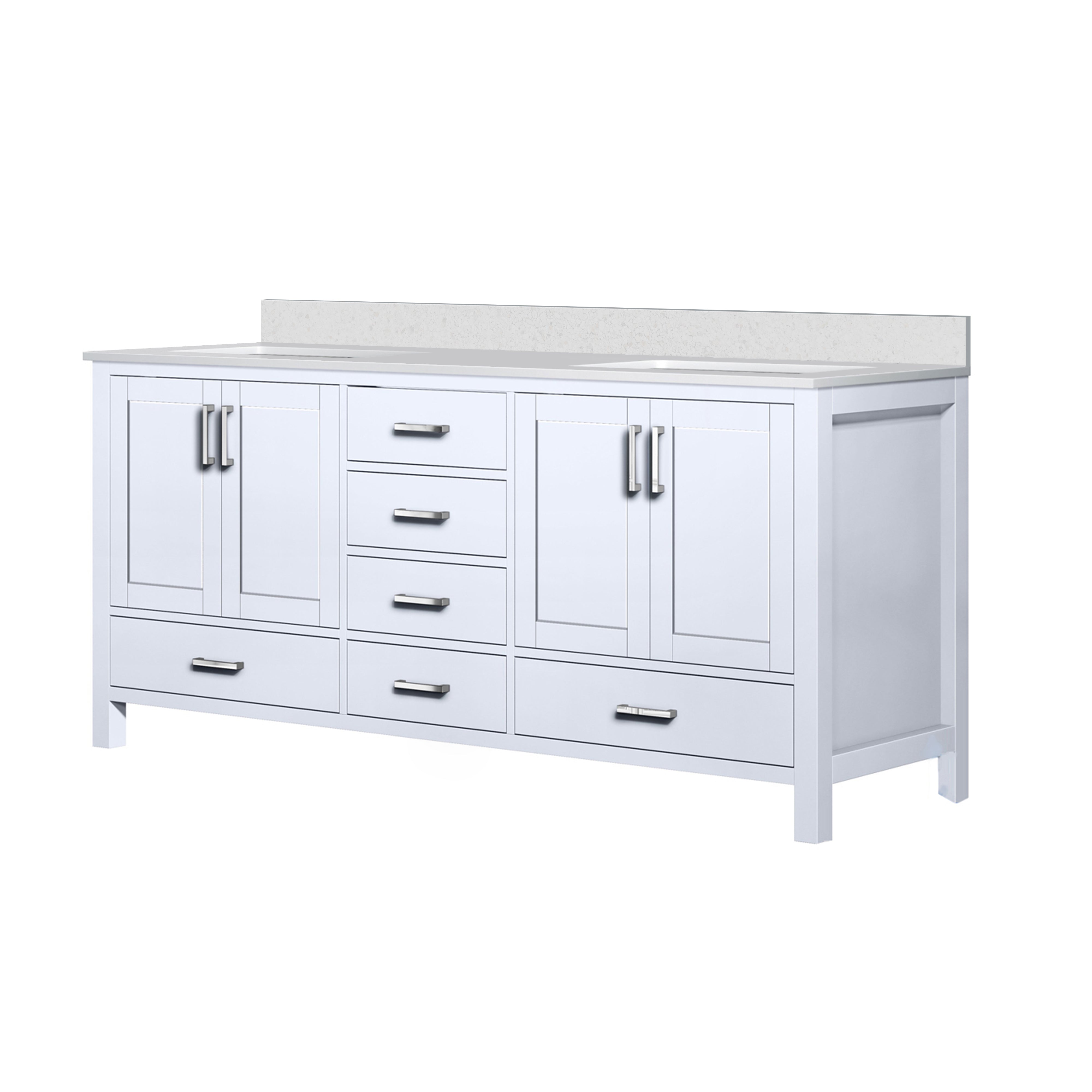 Jacques 72 in. W x 22 in. D White Double Bath Vanity