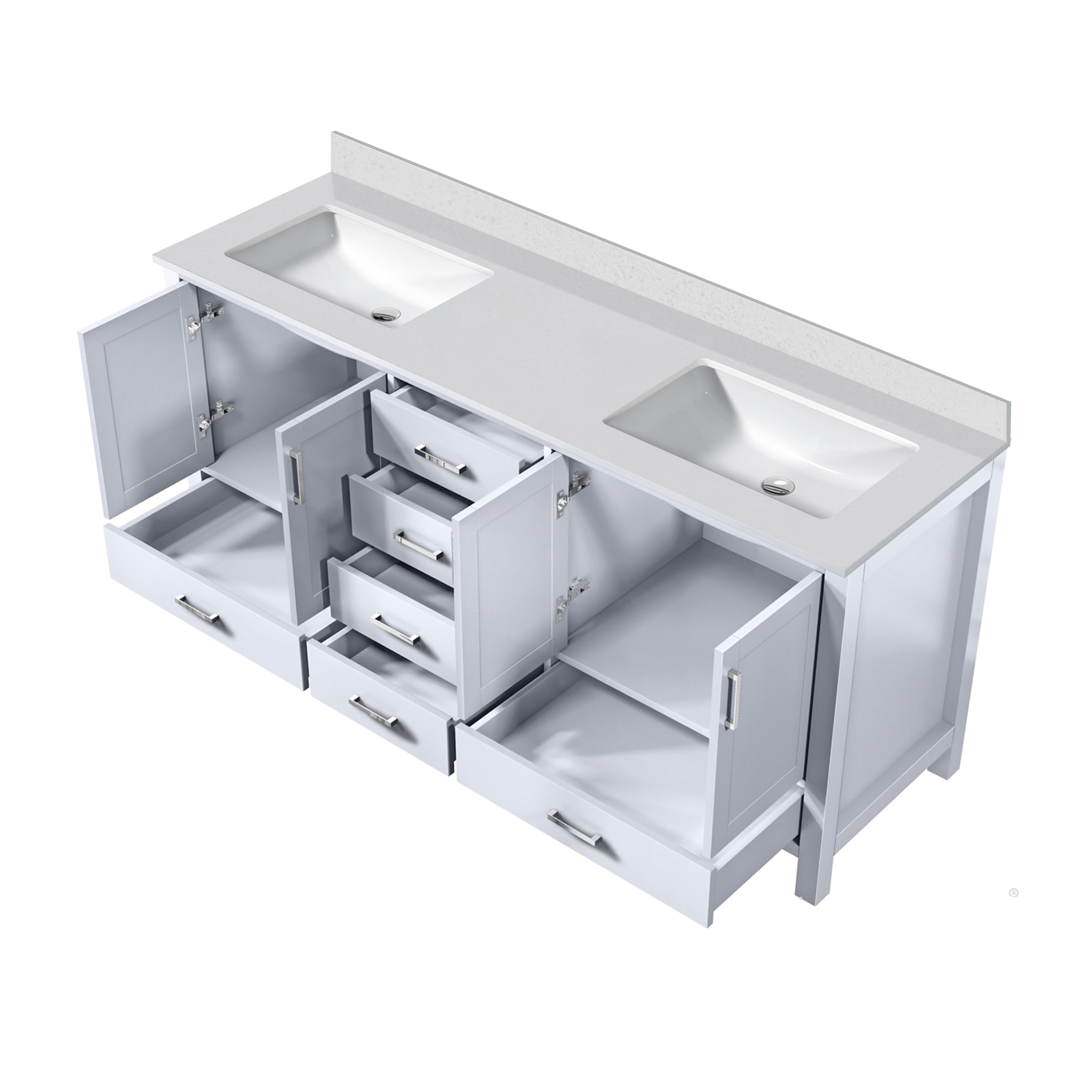 Jacques 72 in. W x 22 in. D White Double Bath Vanity