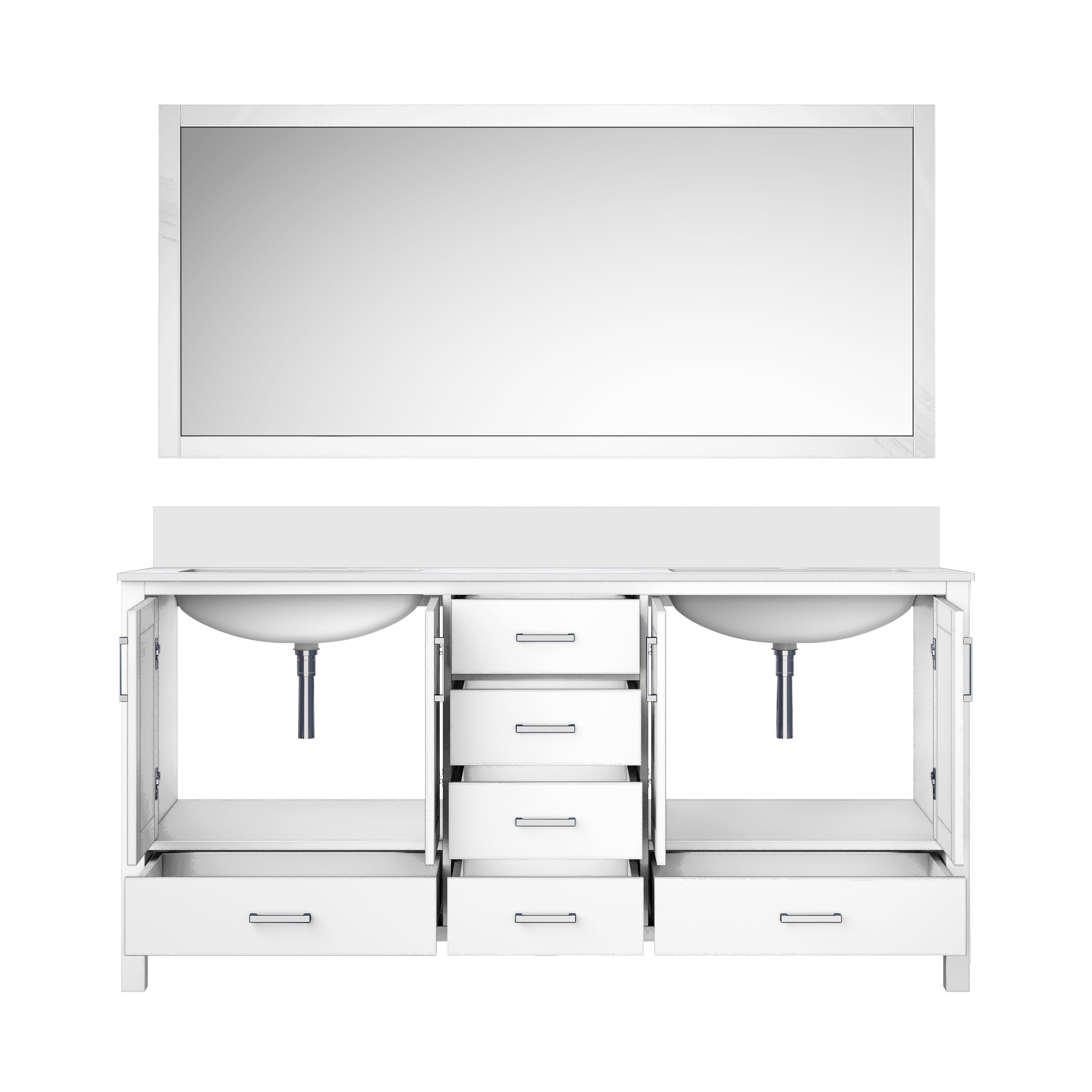 Jacques 72 in. W x 22 in. D White Double Bath Vanity