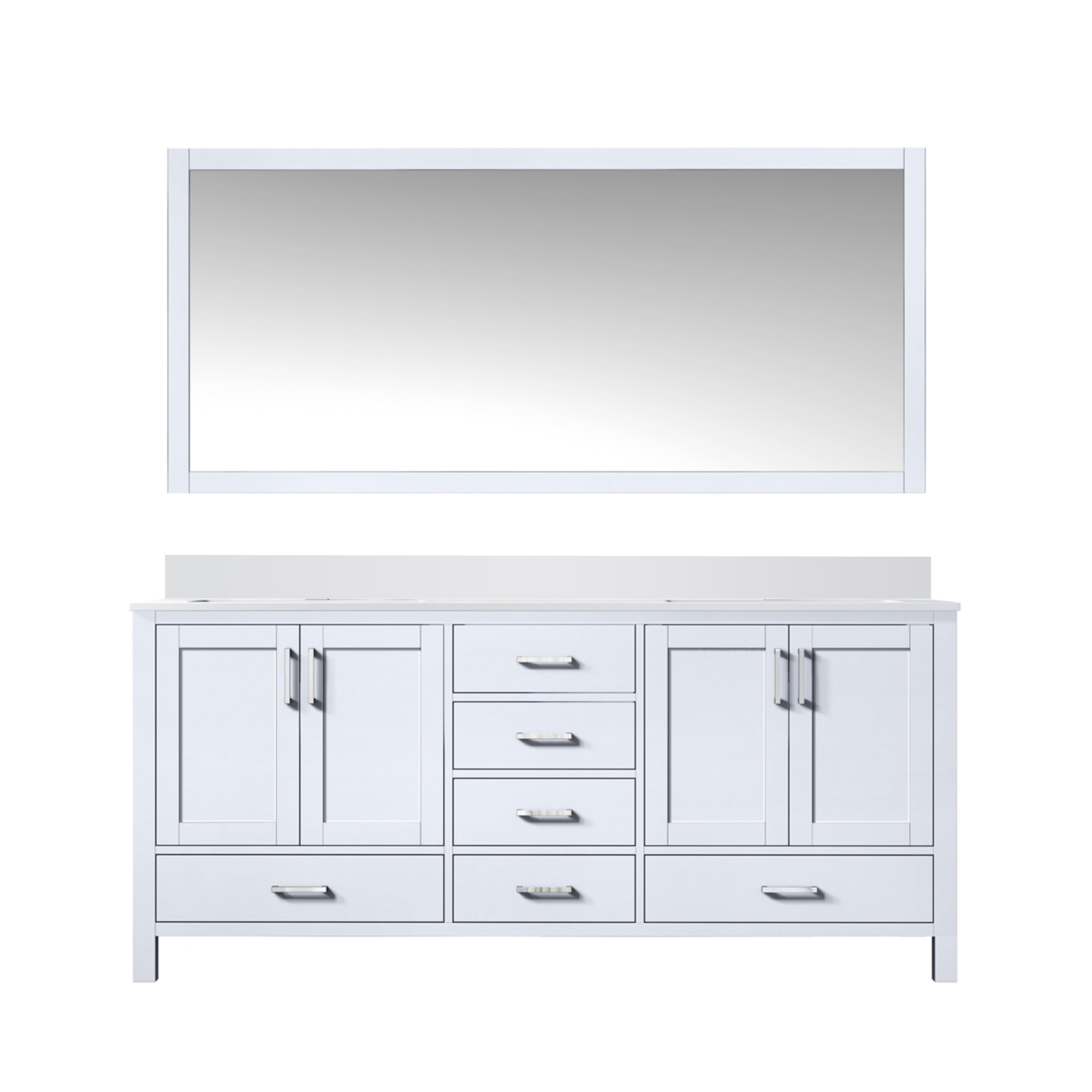 Jacques 72 in. W x 22 in. D White Double Bath Vanity
