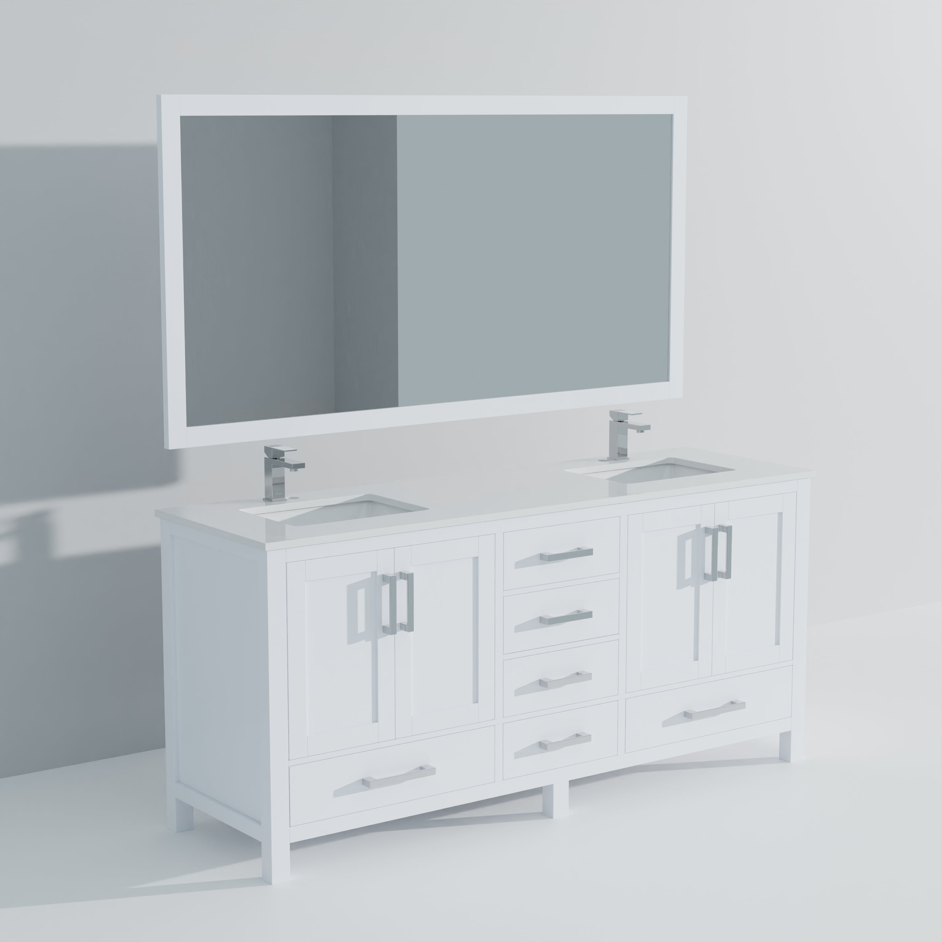 Jacques 72 in. W x 22 in. D White Double Bath Vanity