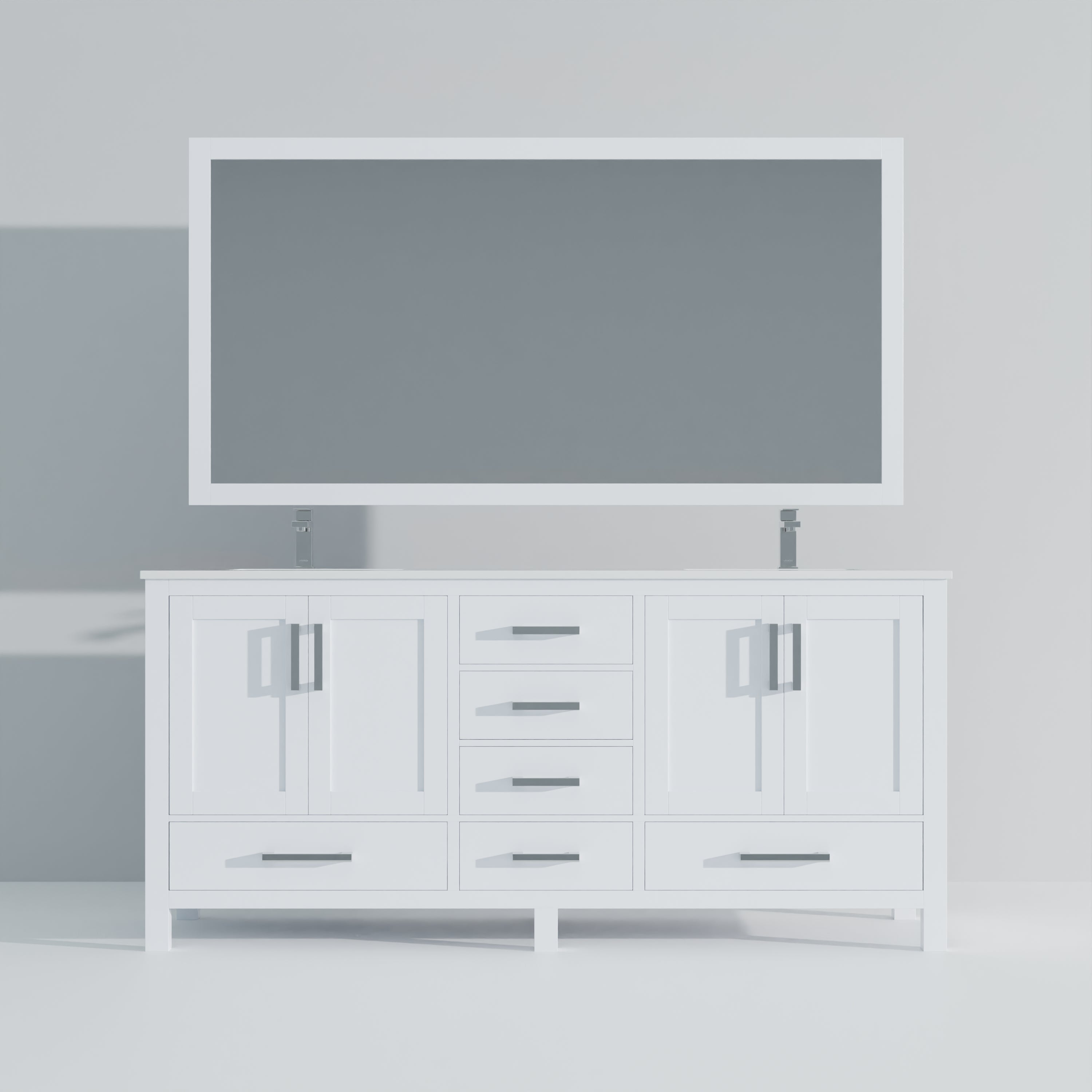 Jacques 72 in. W x 22 in. D White Double Bath Vanity