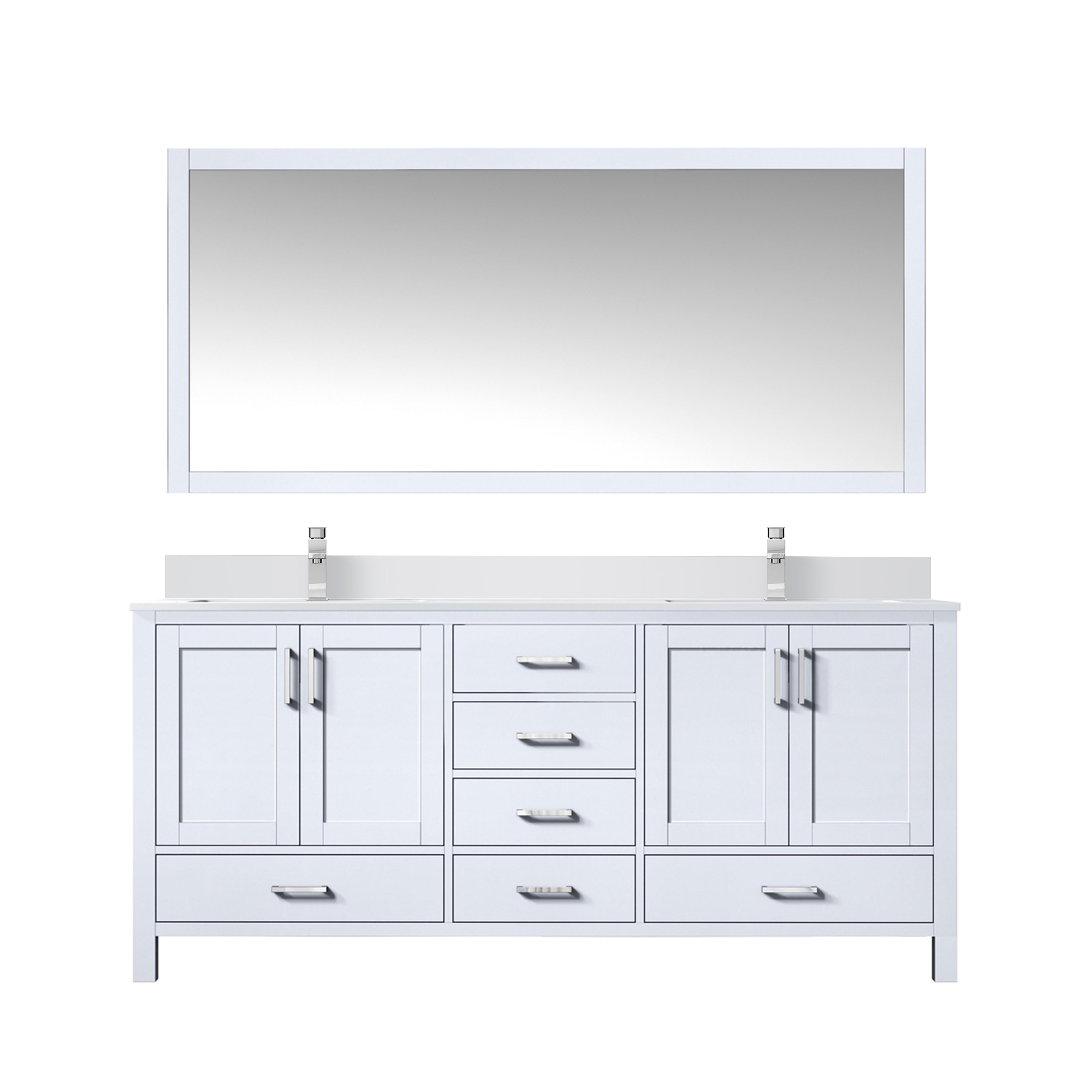 Jacques 72 in. W x 22 in. D White Double Bath Vanity