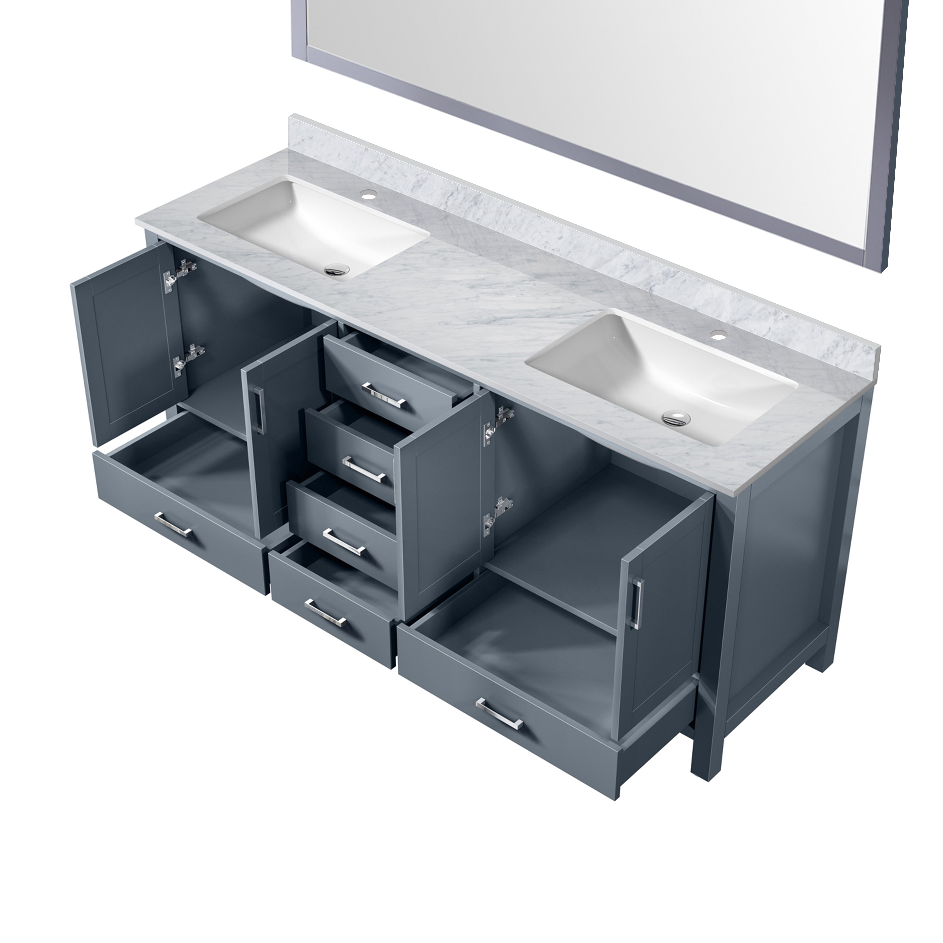 Jacques 72 in. W x 22 in. D Dark Grey Double Bath Vanity