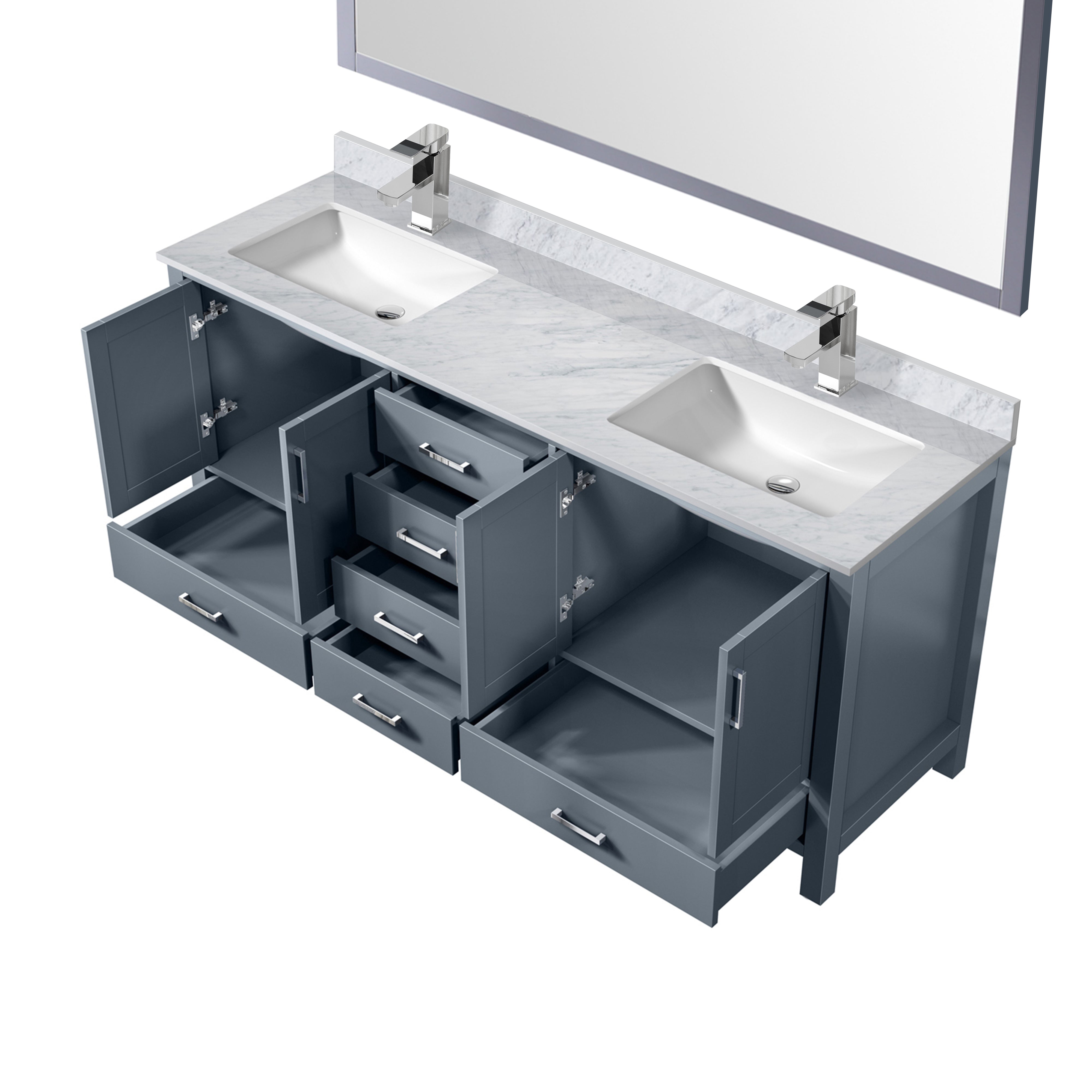 Jacques 72 in. W x 22 in. D Dark Grey Double Bath Vanity