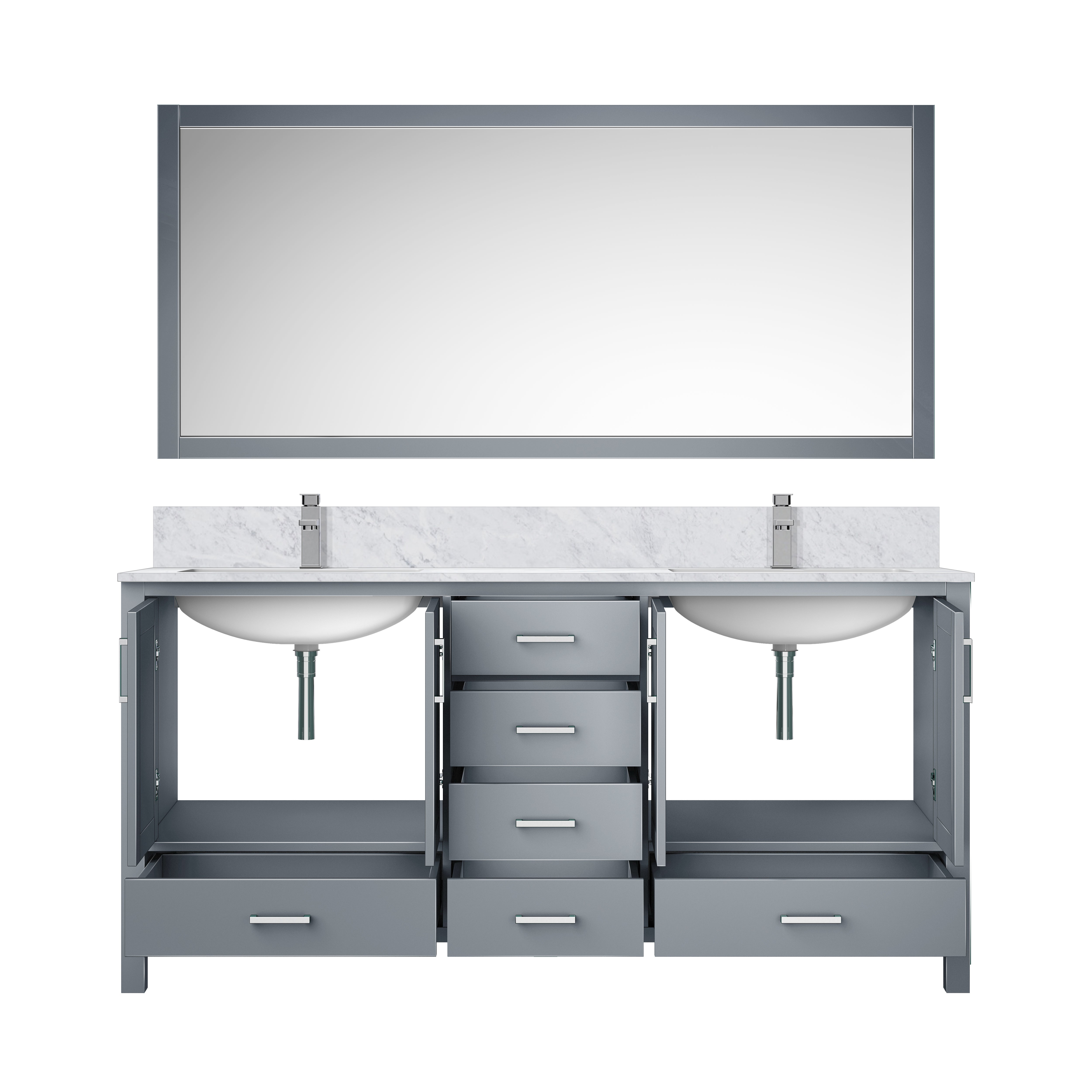 Jacques 72 in. W x 22 in. D Dark Grey Double Bath Vanity